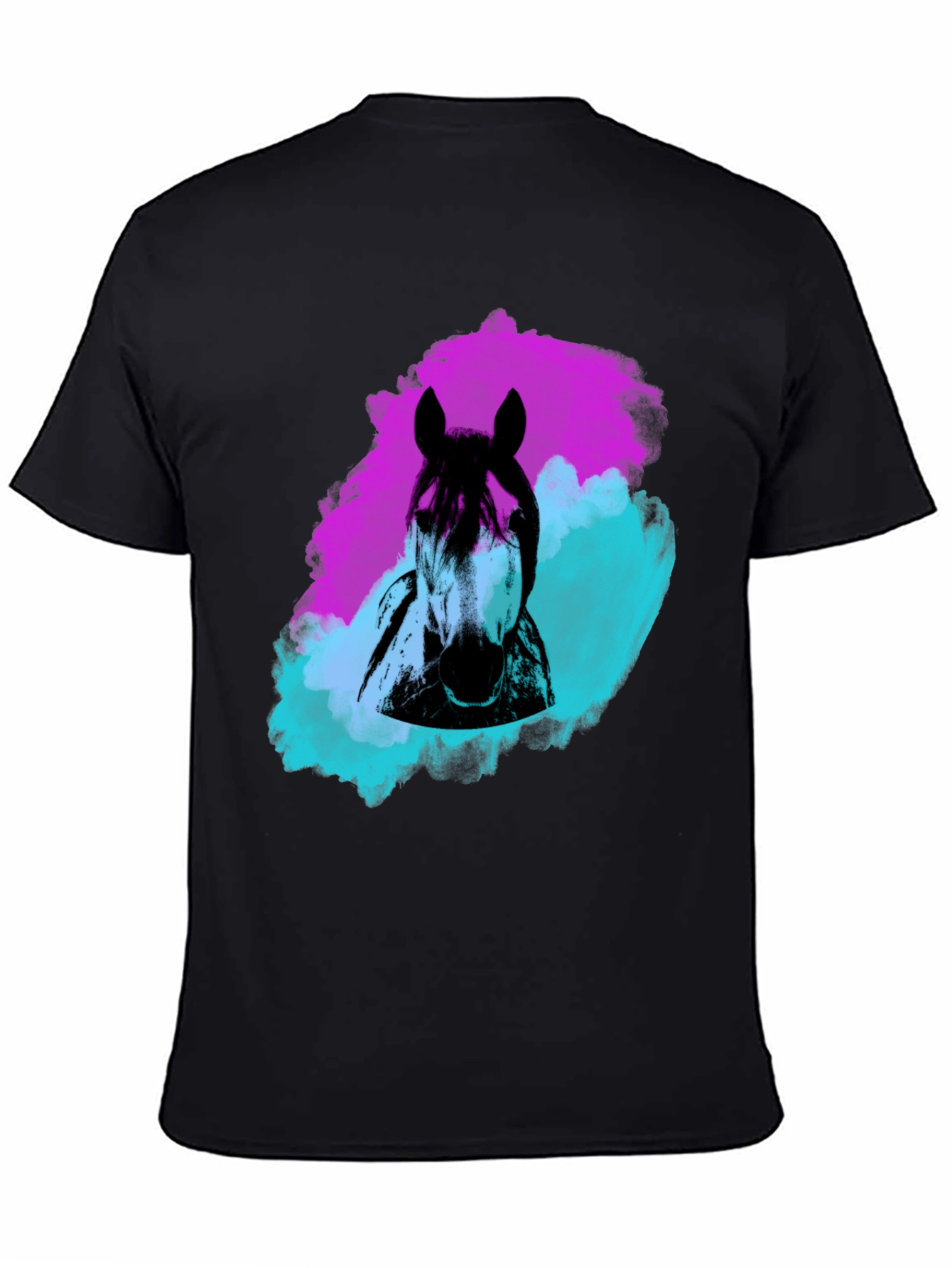 Black Horse Graphic Tee - Artistic Style view 4