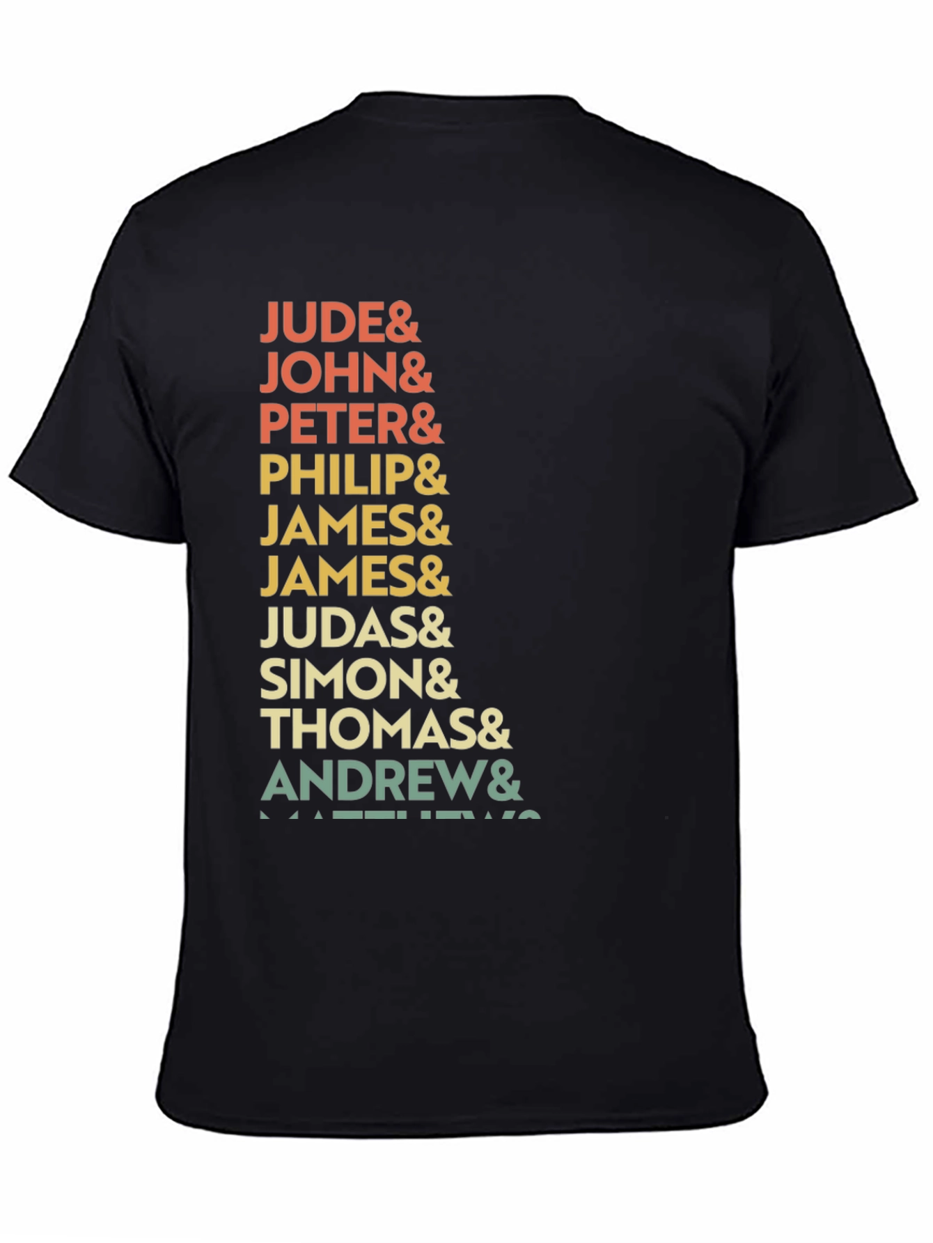 Black Retro Twelve Apostles T-Shirt - Jude, John, Peter view 4
