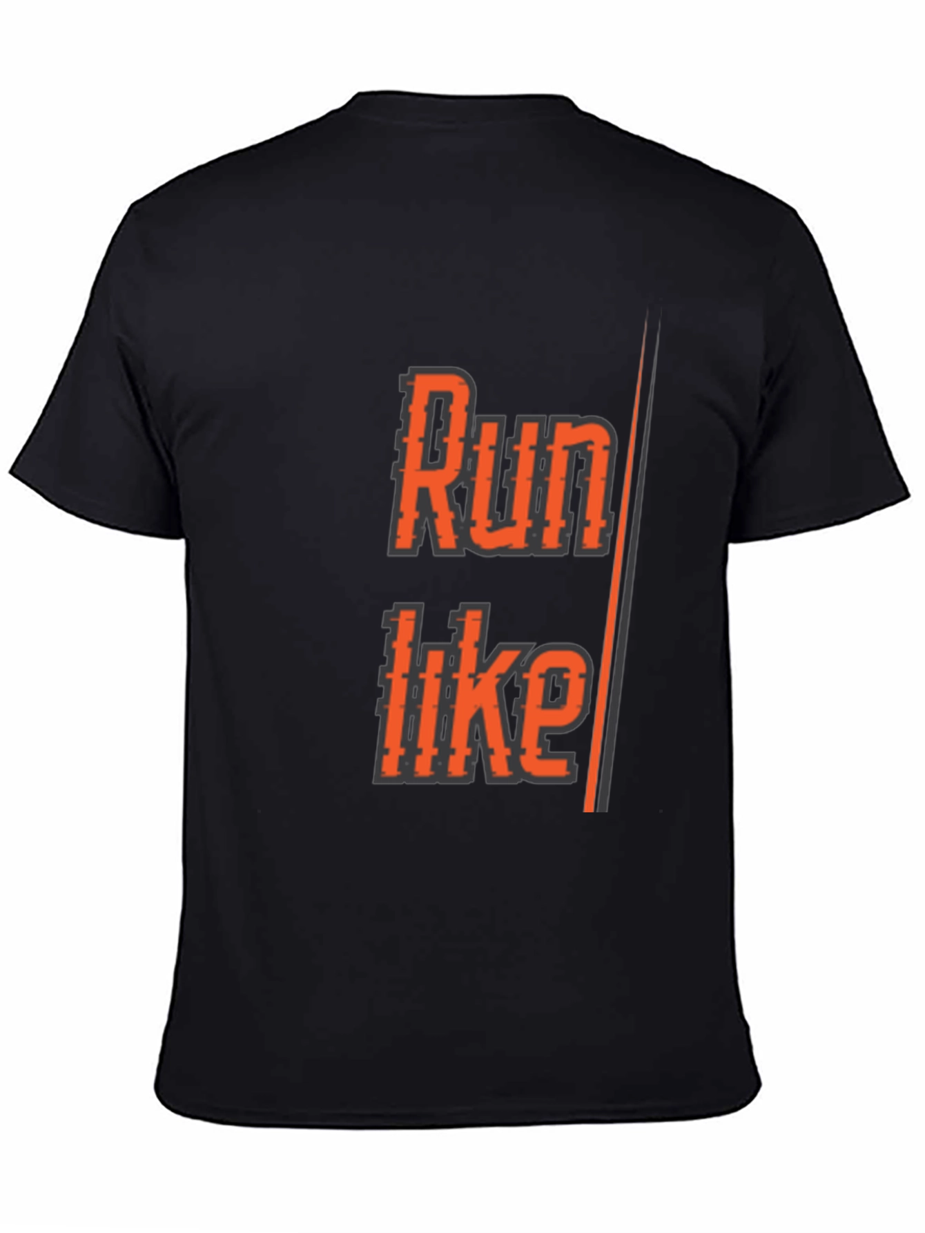 Black Run Like T-Shirt - Black Athletic Graphic Tee view 4
