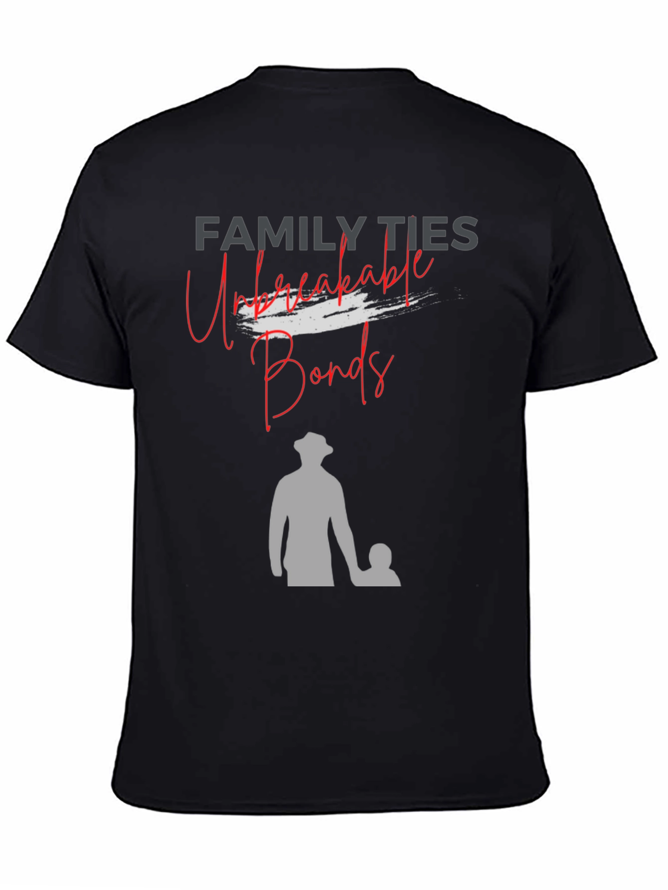 Black Family Ties T-Shirt: Unbreakable Bonds, Father & Child Design view 4