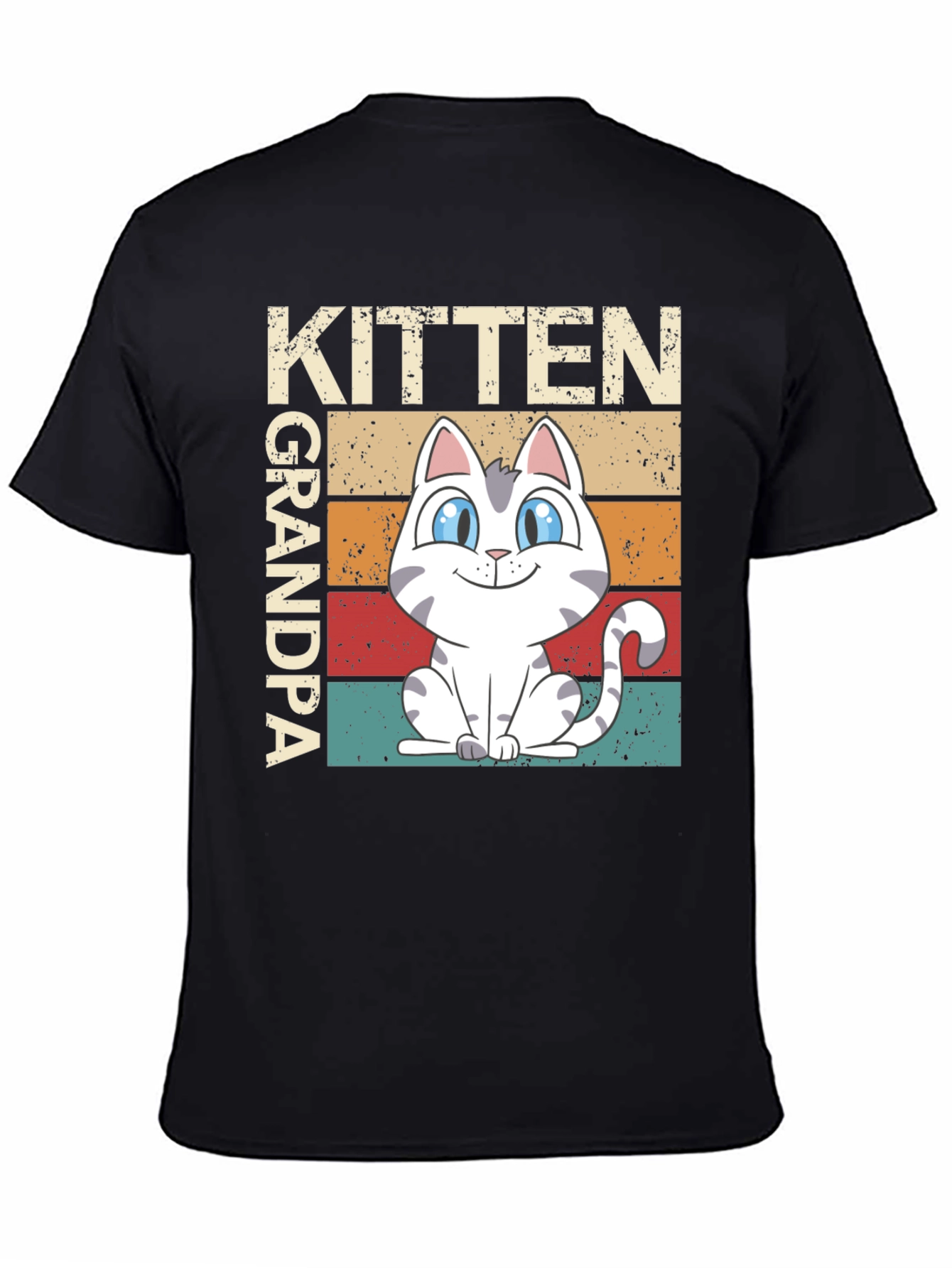 Black Kitten Grandpa Graphic Tee view 4