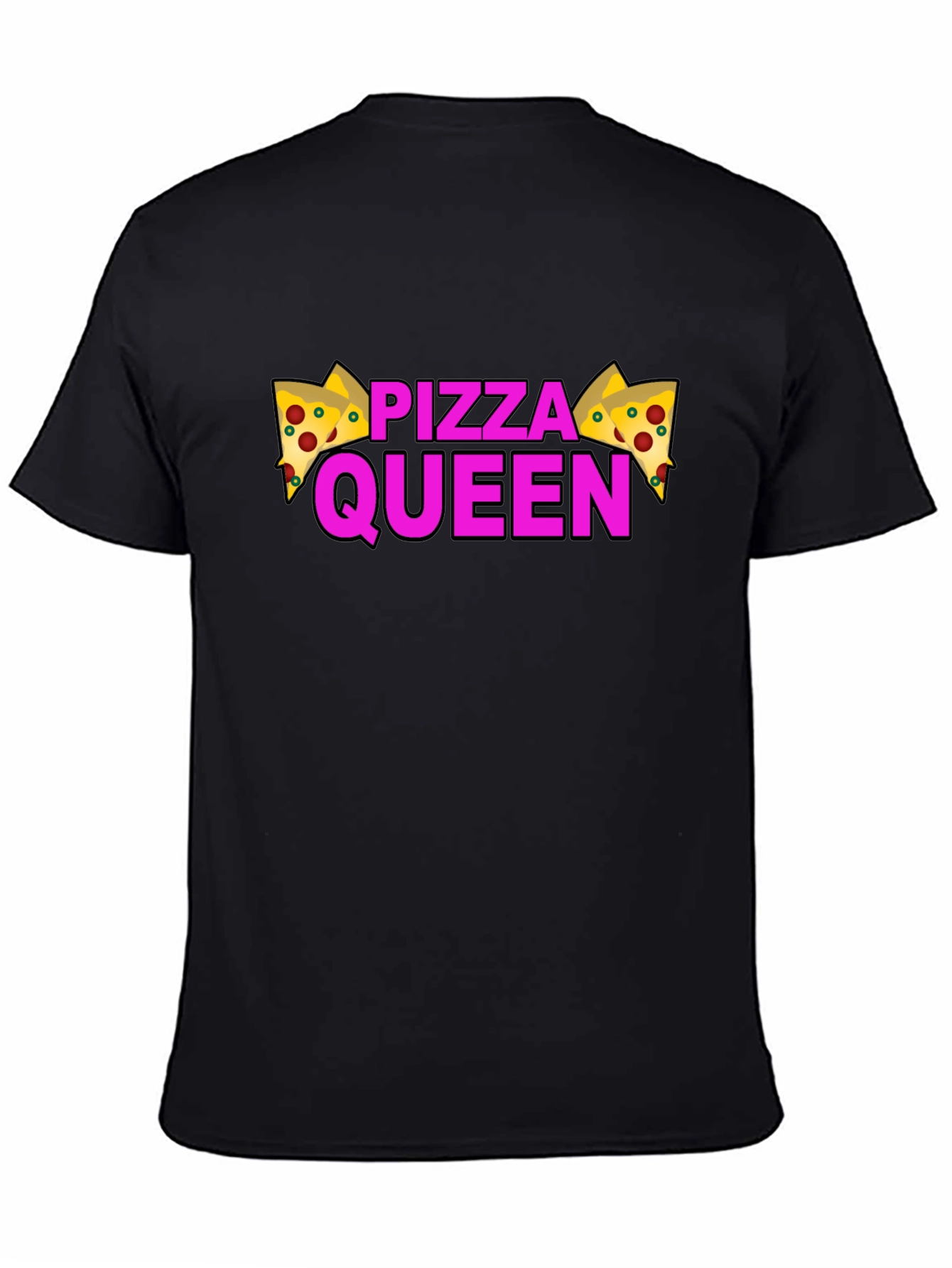Black Pizza Queen Graphic T-Shirt - Black view 4