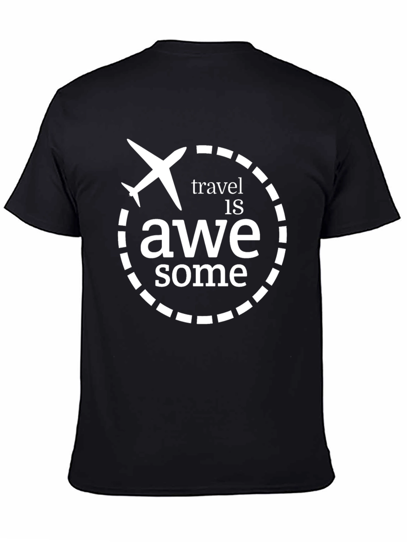 Black Travel Is Awesome Graphic T-Shirt - Black view 4