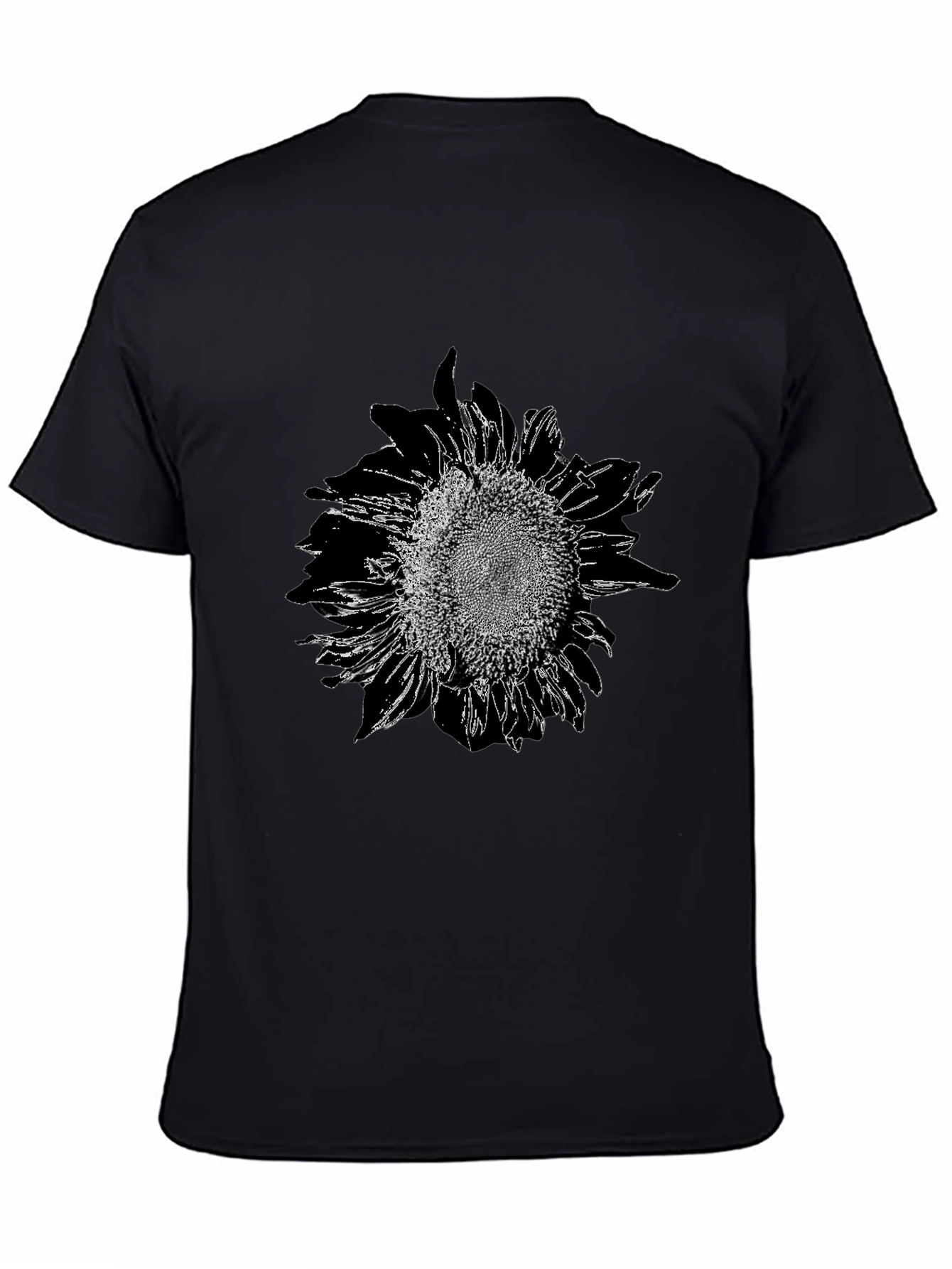 Black Sunflower Graphic Black T-Shirt - Unisex view 4