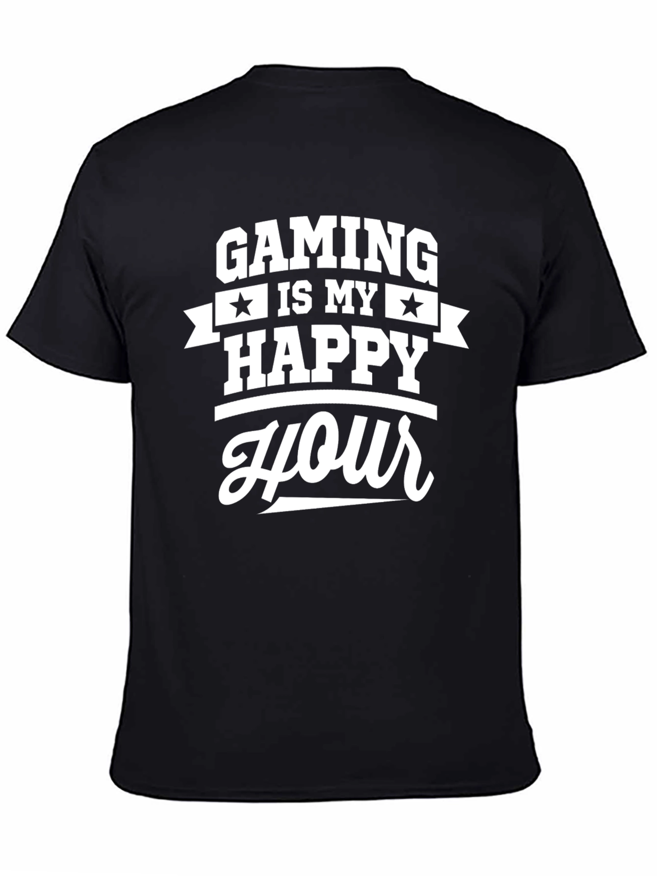 Black Gaming is My Happy Hour Black T-Shirt view 4
