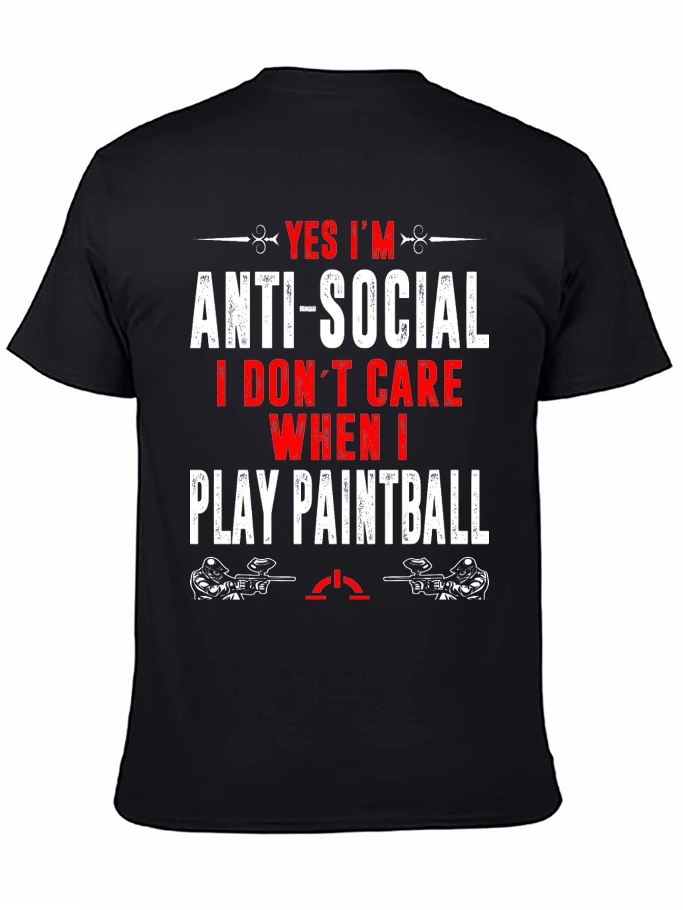 Black Anti-Social Paintball T-Shirt - Play Anytime! view 4