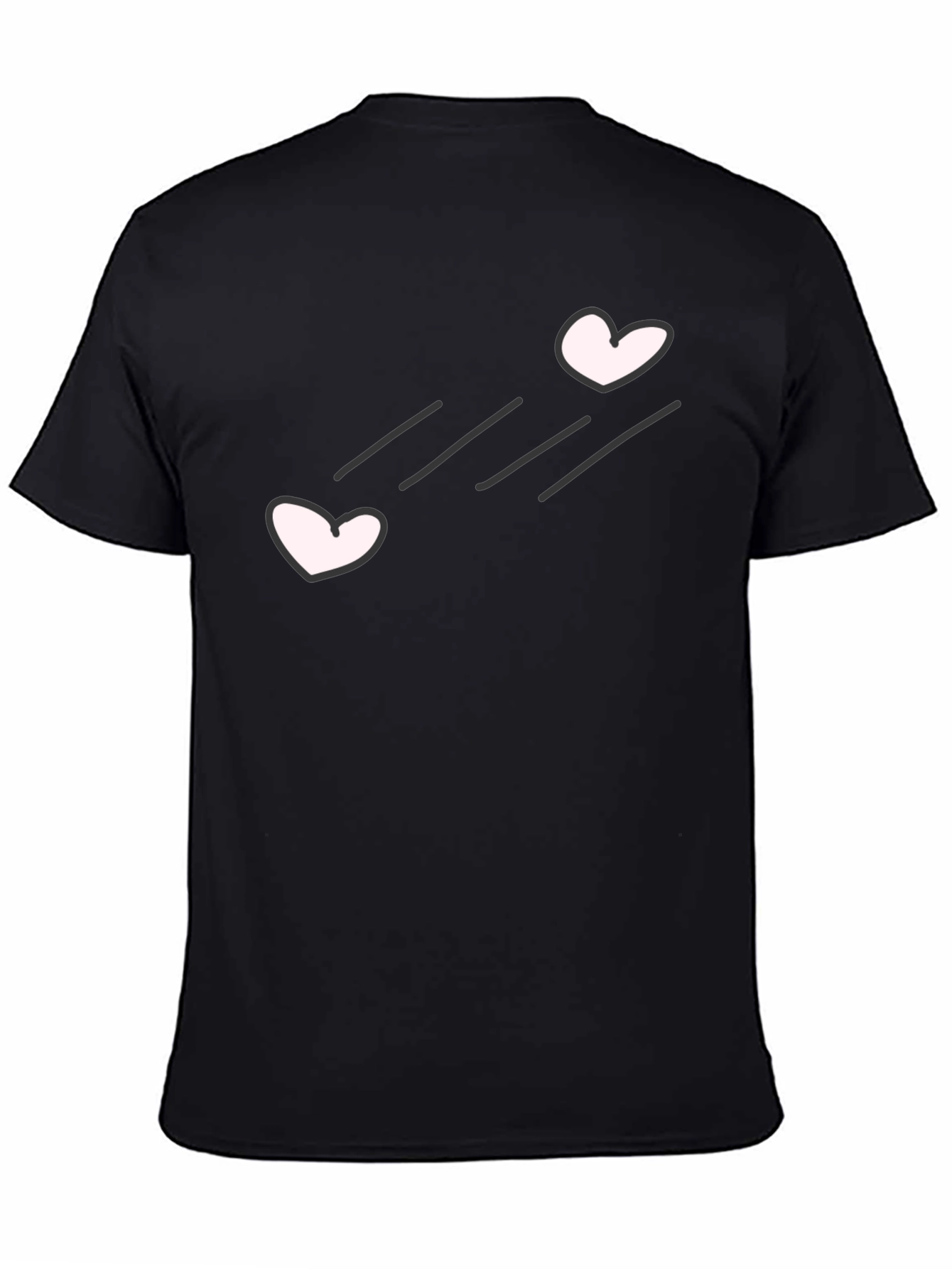 Black Black T-Shirt with Heart Graphic view 4