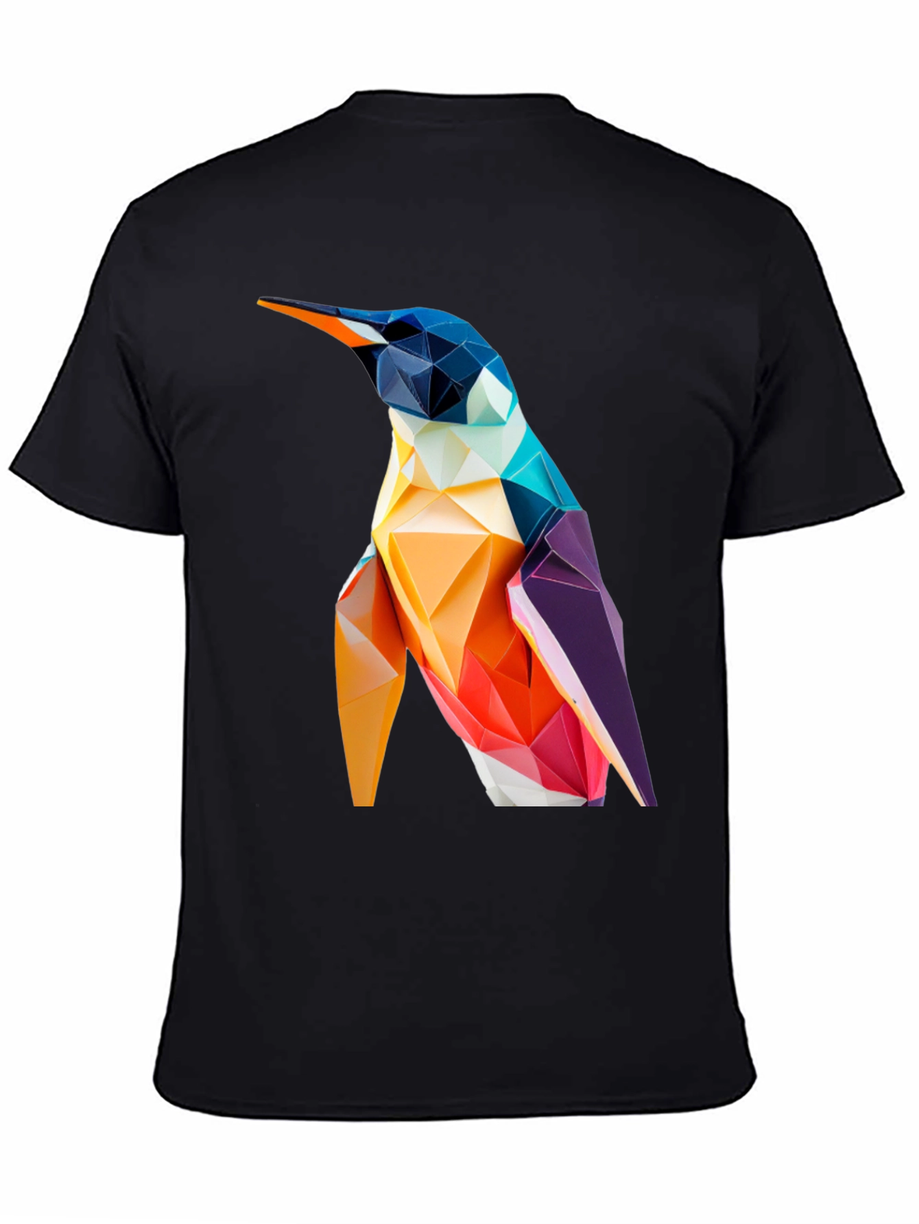 Black Geometric Penguin Graphic Tee - Modern Stylish Design view 4