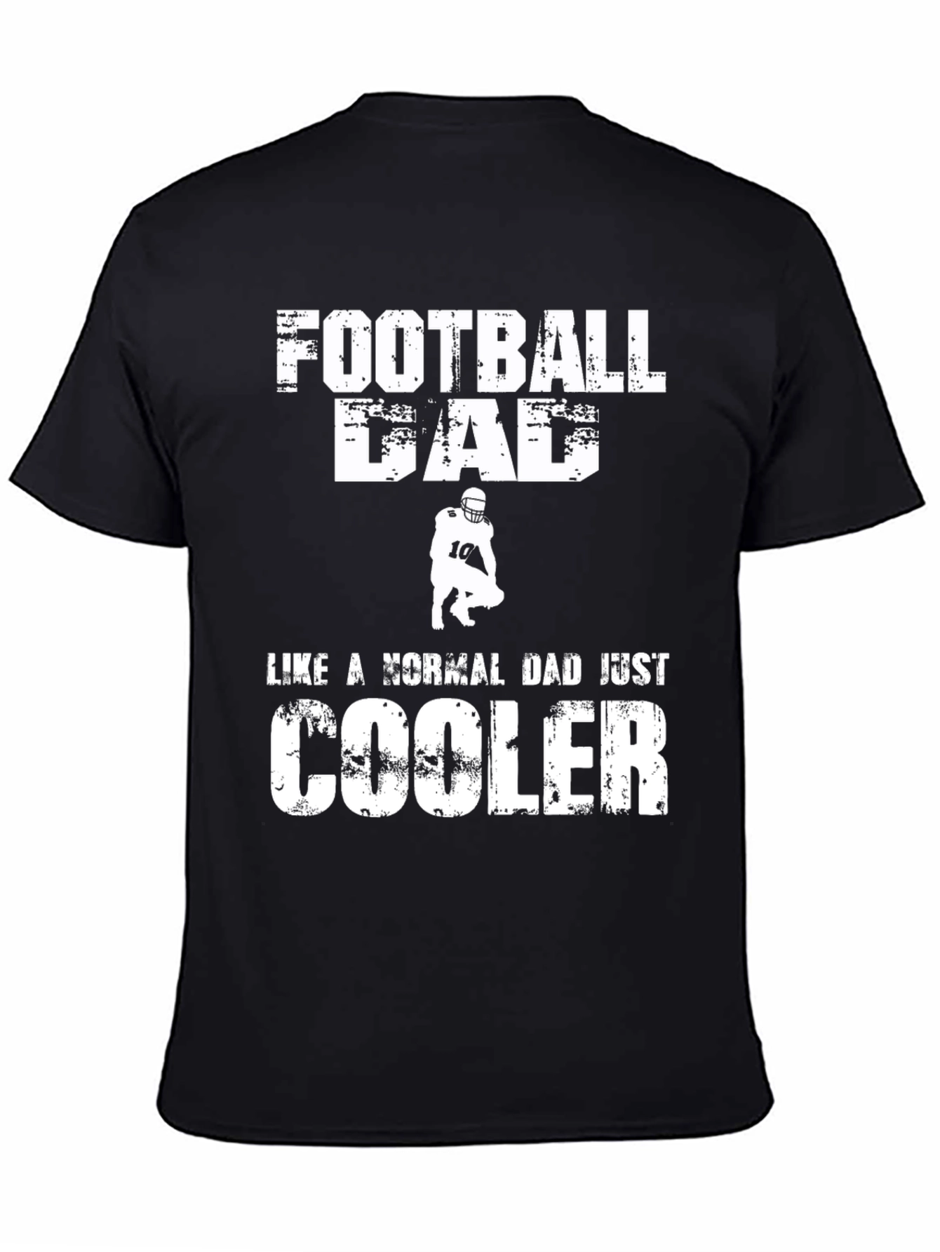 Black Football Dad T-Shirt - Cooler Than Normal view 4
