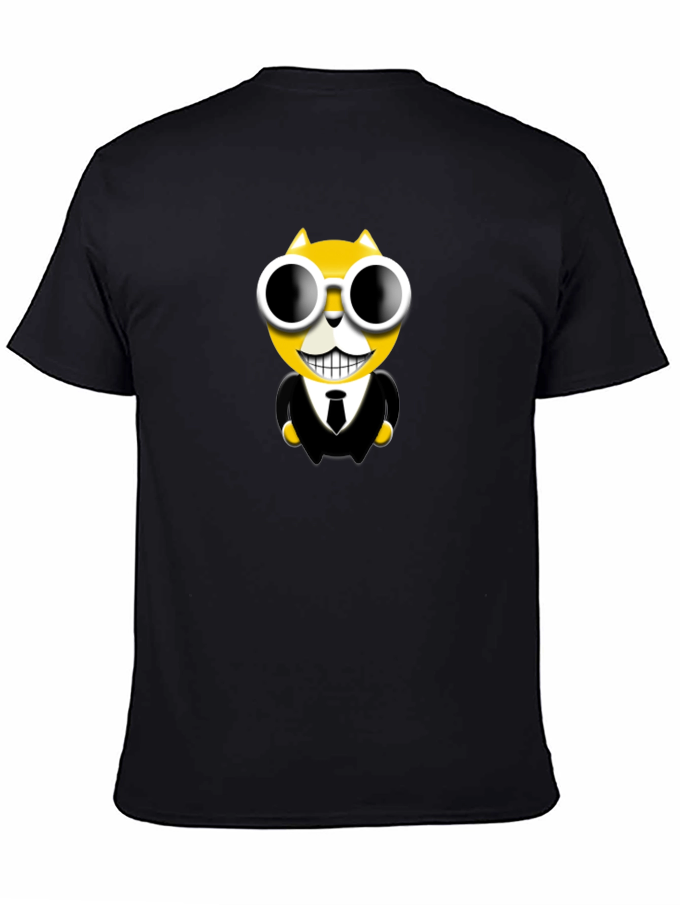 Black Cool Cat in Suit Graphic T-Shirt view 4
