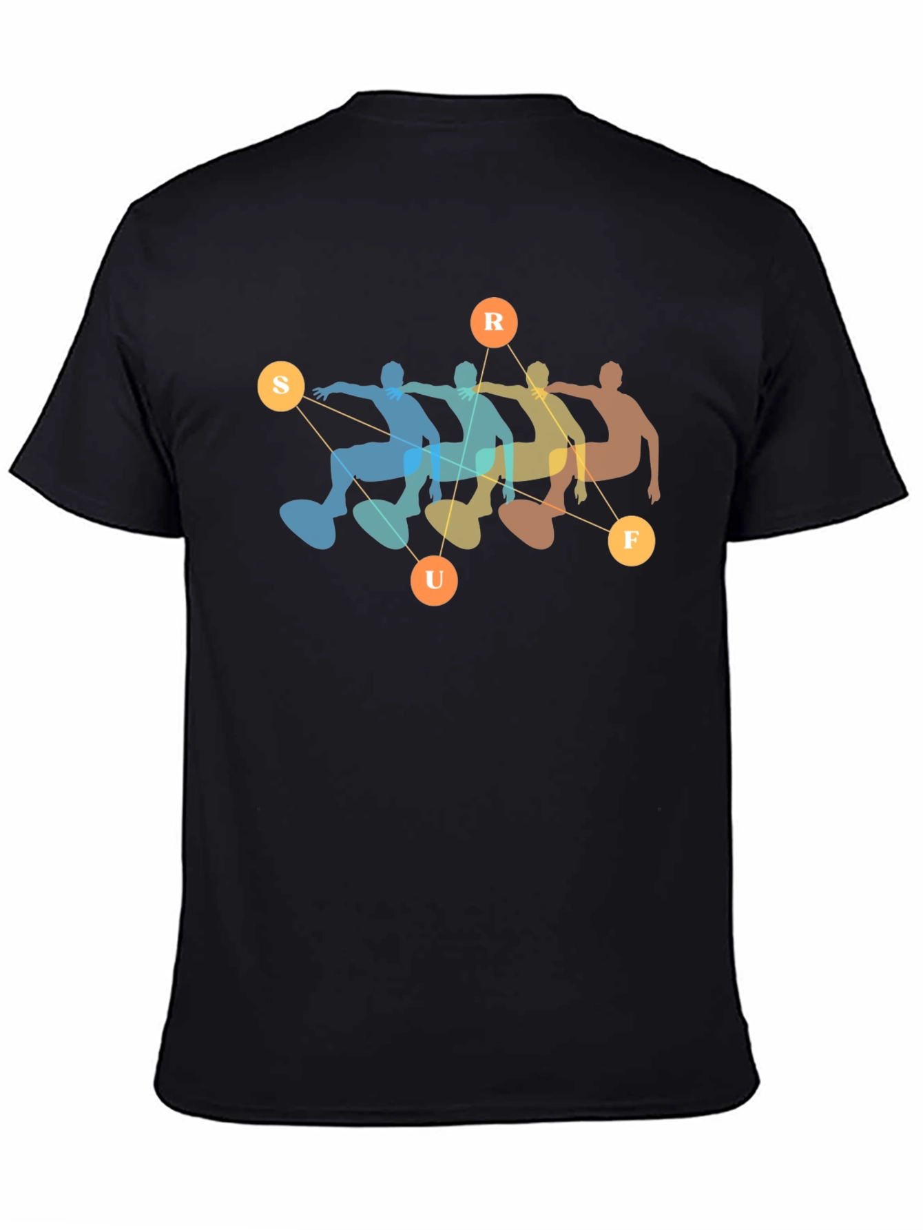 Black Retro Surf T-Shirt - Black Cotton Blend view 4