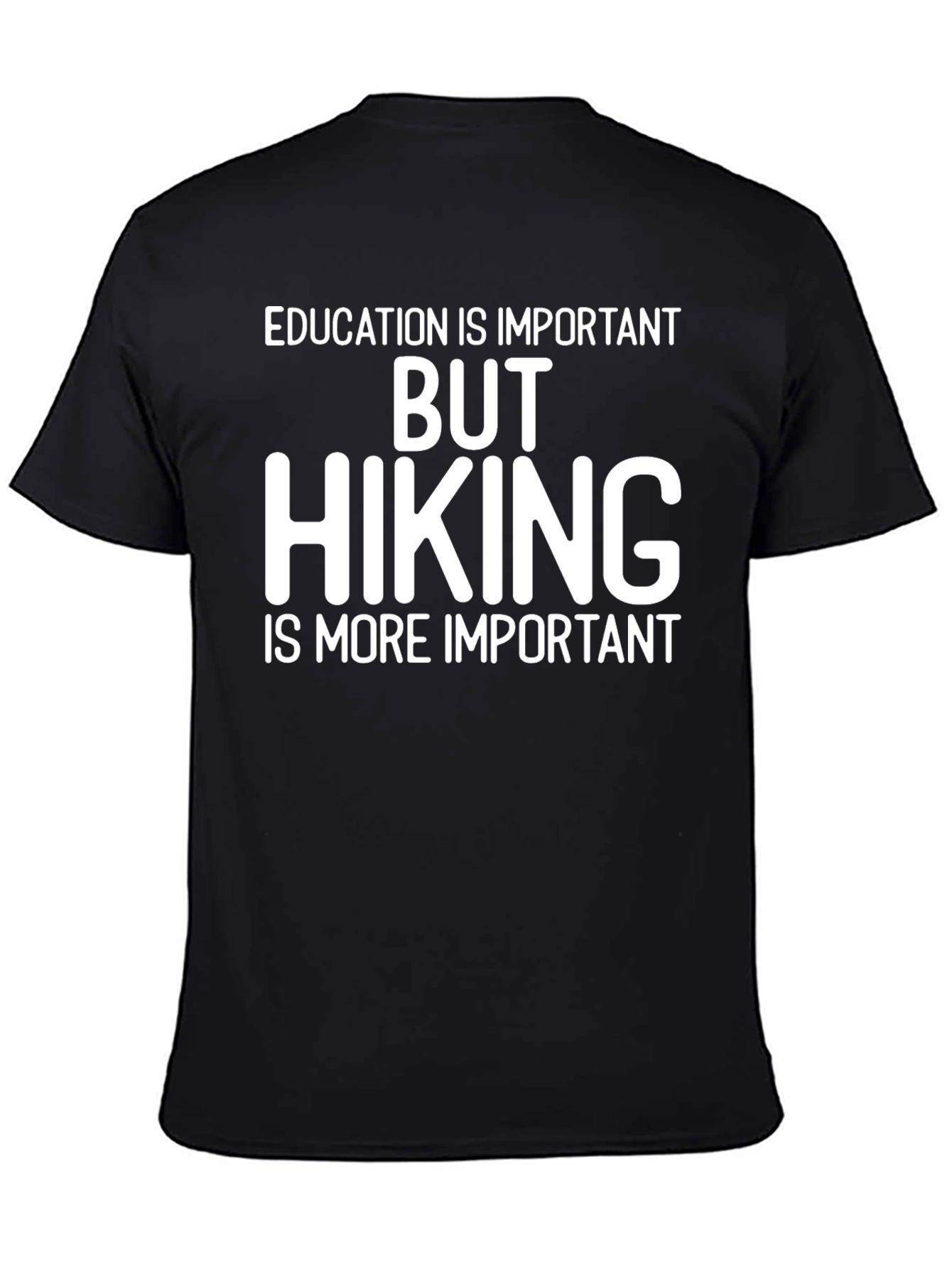 Black Hiking is More Important Graphic T-Shirt view 4