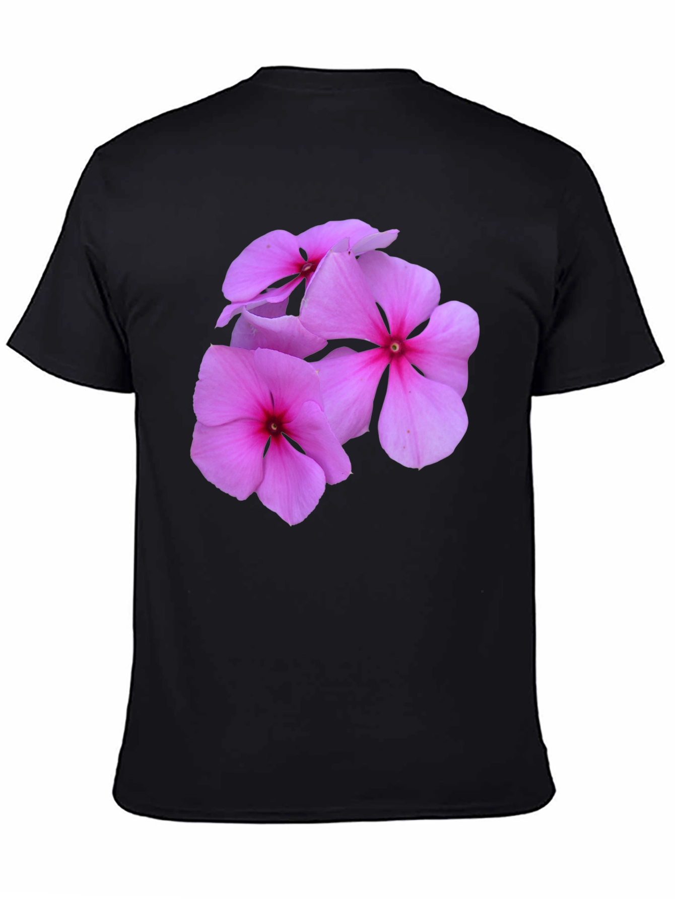 Black Floral Print Black T-Shirt view 4