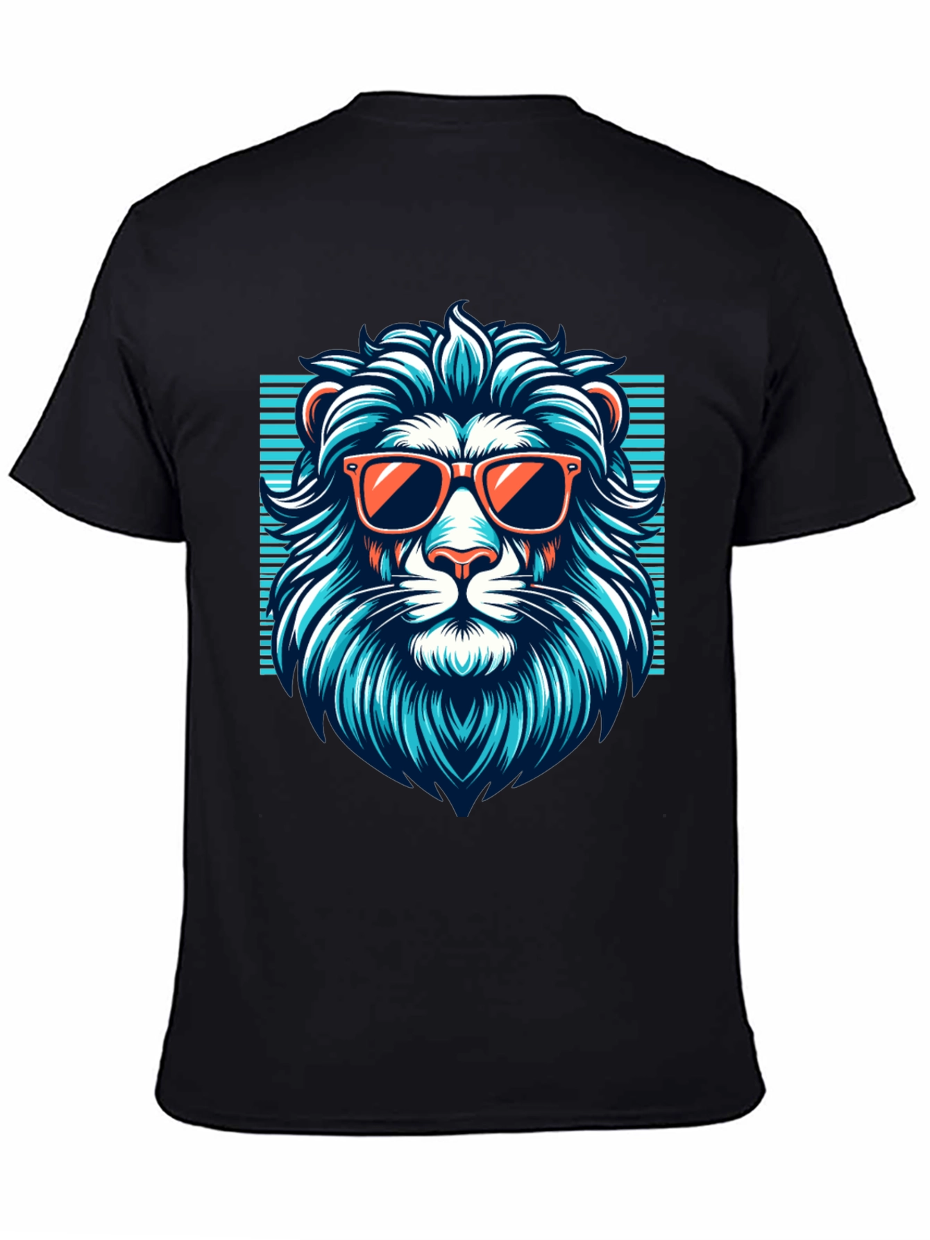 Black Cool Lion Graphic Tee - Black T-Shirt view 4
