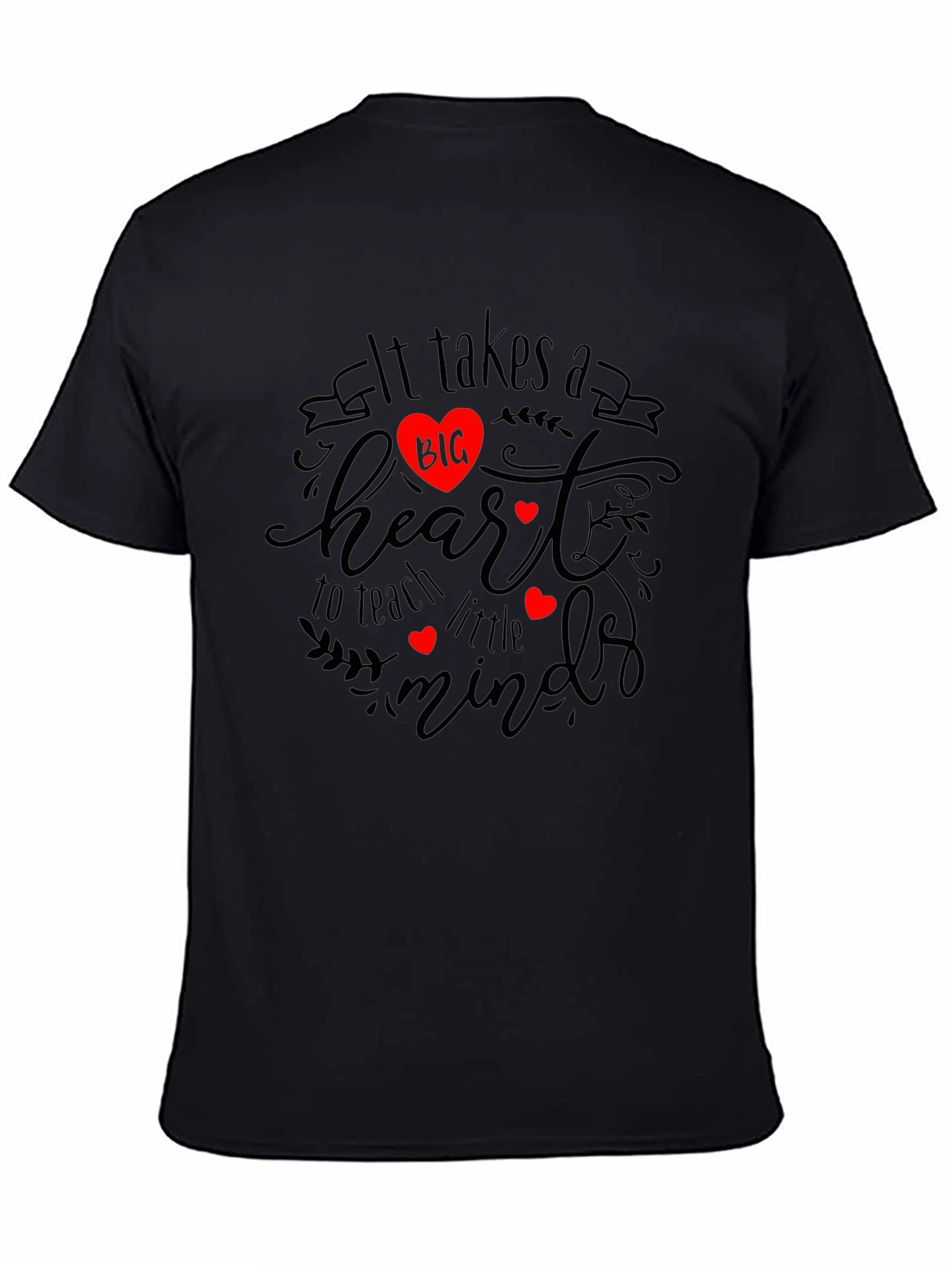 Black Teacher Heart T-Shirt - It Takes a Big Heart view 4