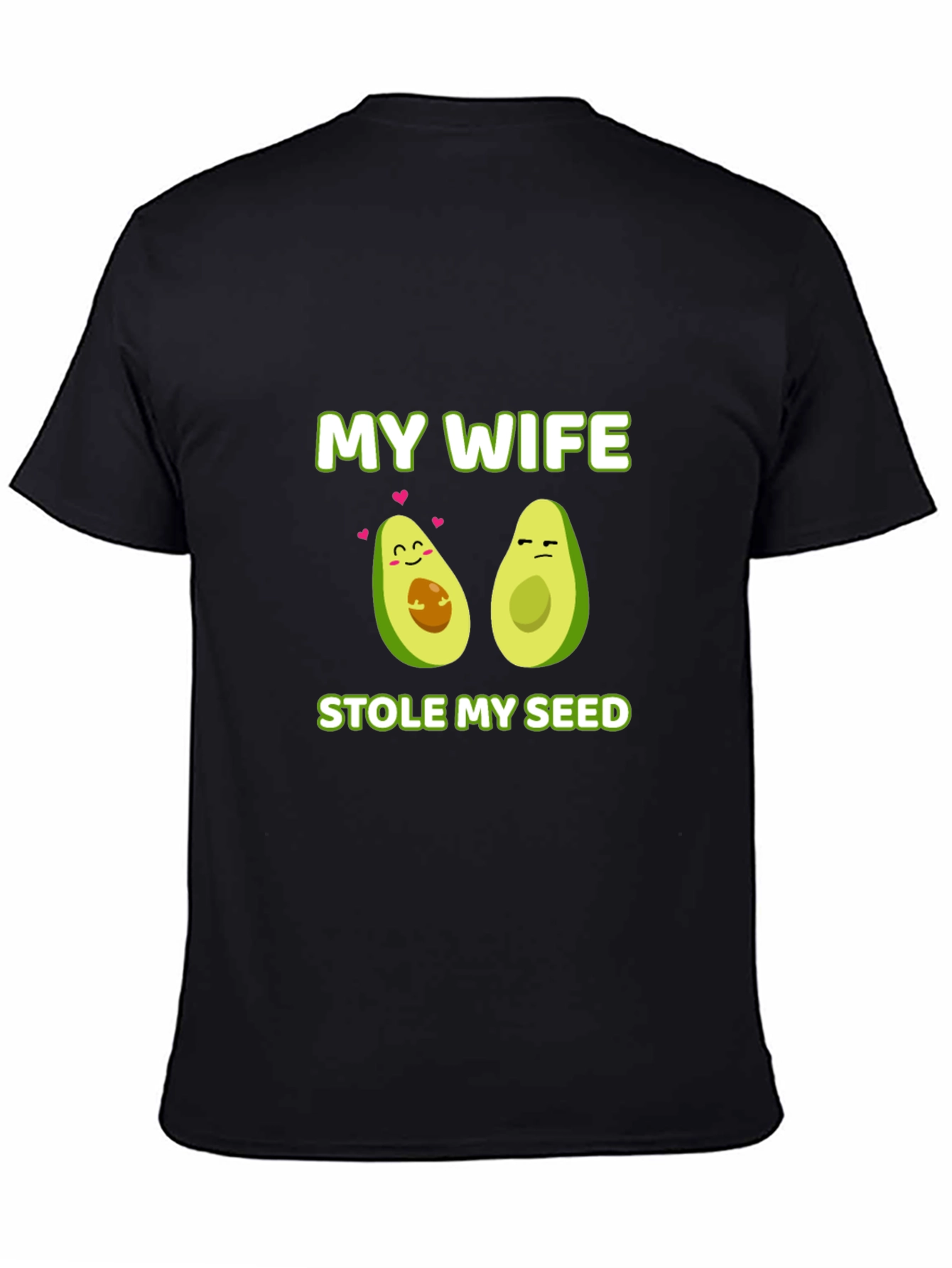 Black My Wife Stole My Seed Avocado T-Shirt view 4
