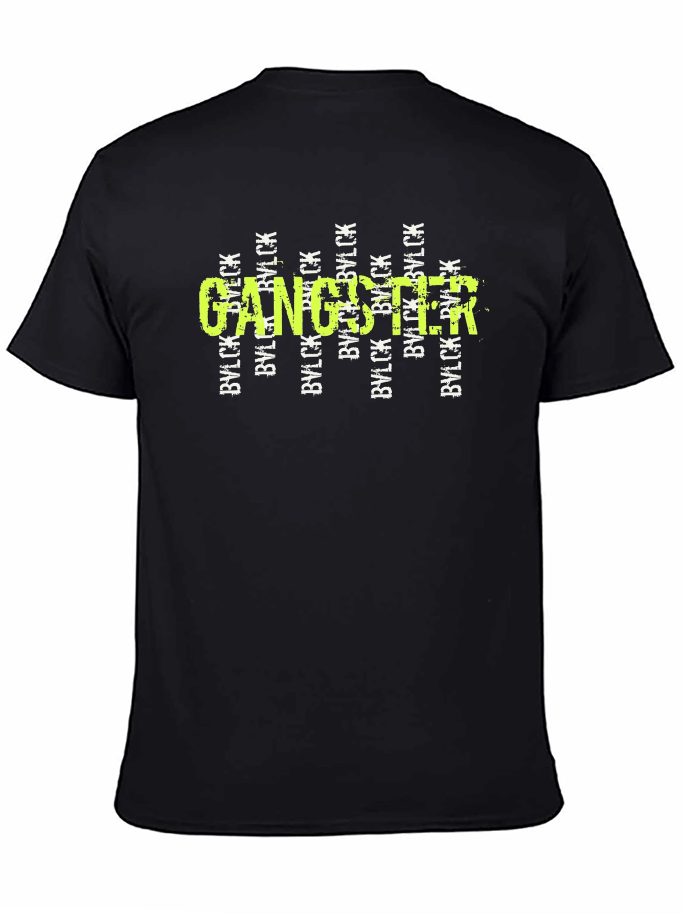 Black Gangster Graphic Print Black T-Shirt view 4
