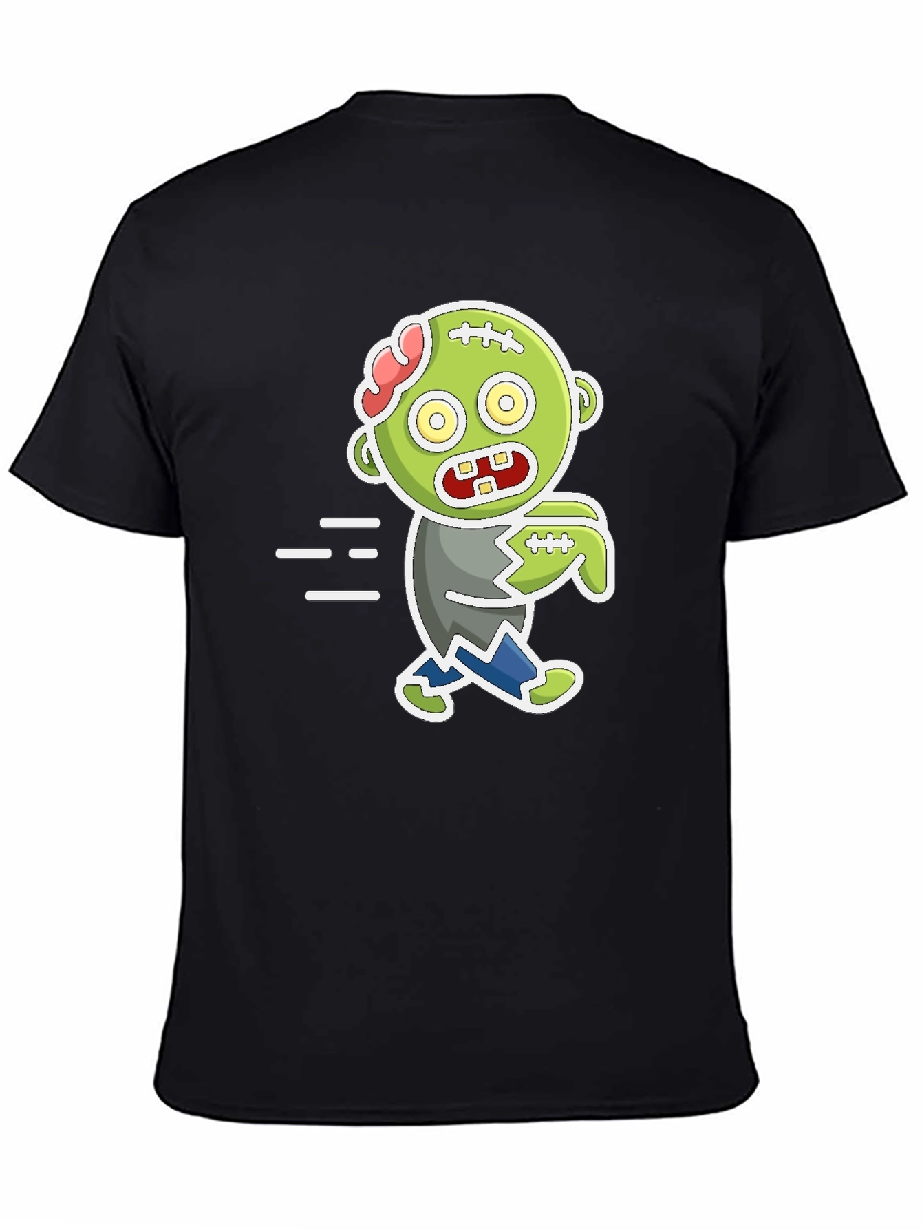 Black Cartoon Zombie Graphic T-Shirt - Halloween Fun view 4