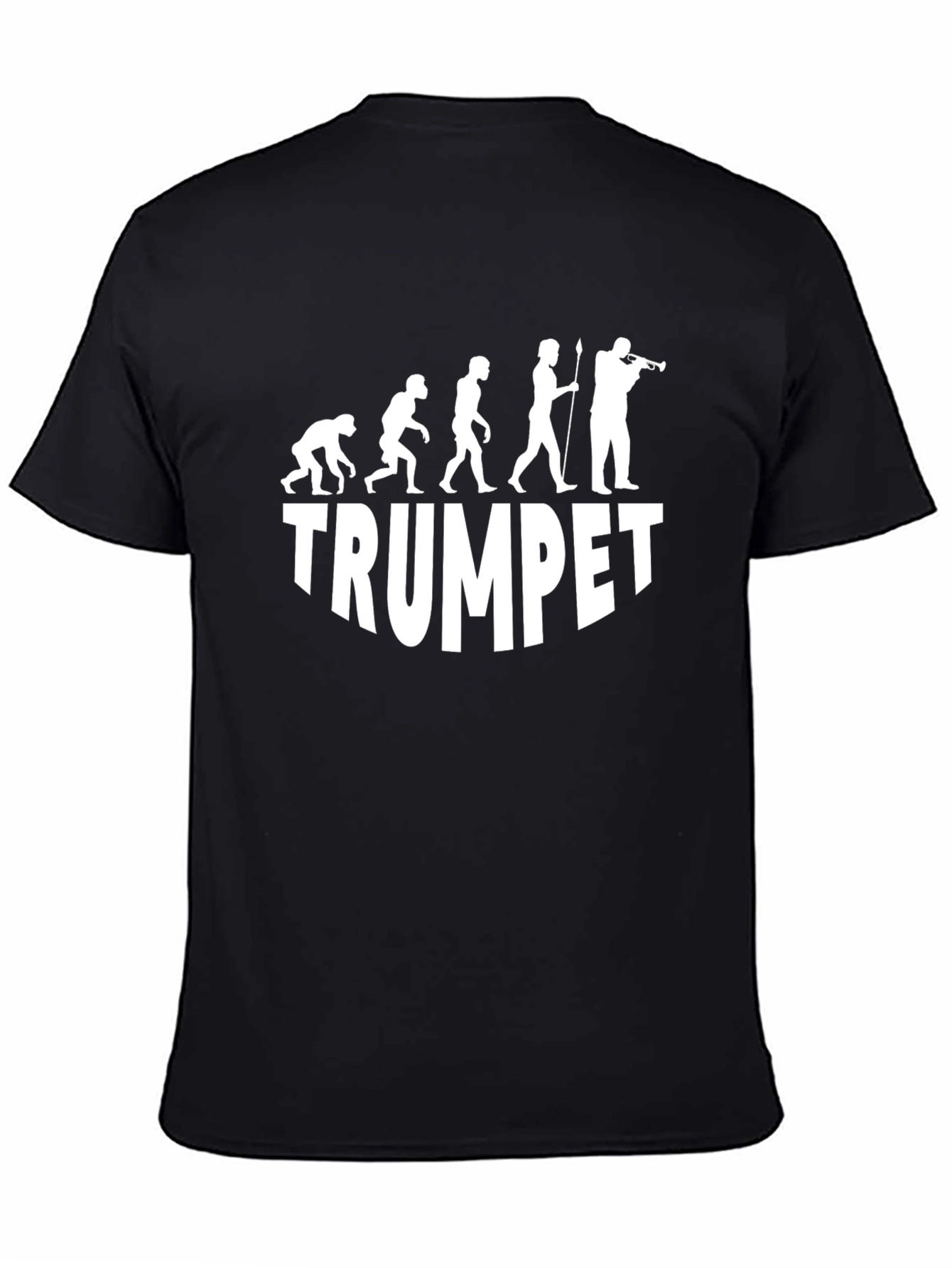 Black Trumpet Evolution T-Shirt - Musician Gift view 4