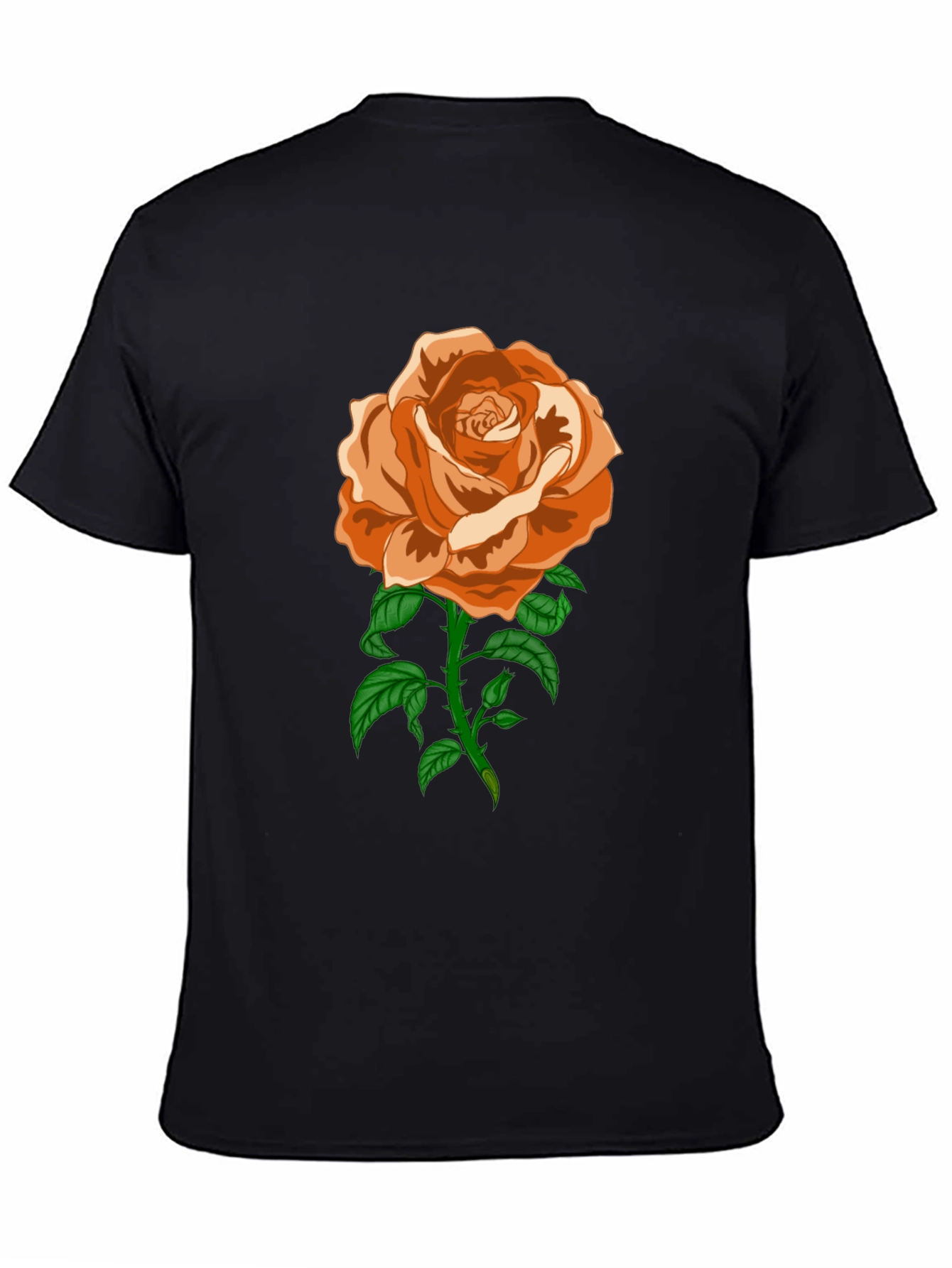 Black Rose Graphic T-Shirt - Casual Black Tee view 4