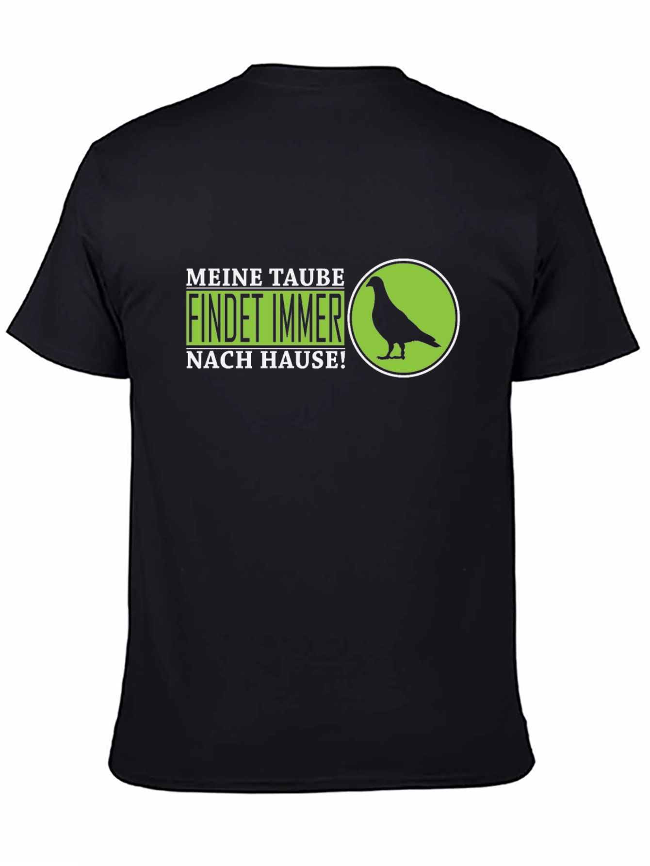 Black Meine Taube Pigeon Graphic Tee - Black Cotton T-Shirt view 4