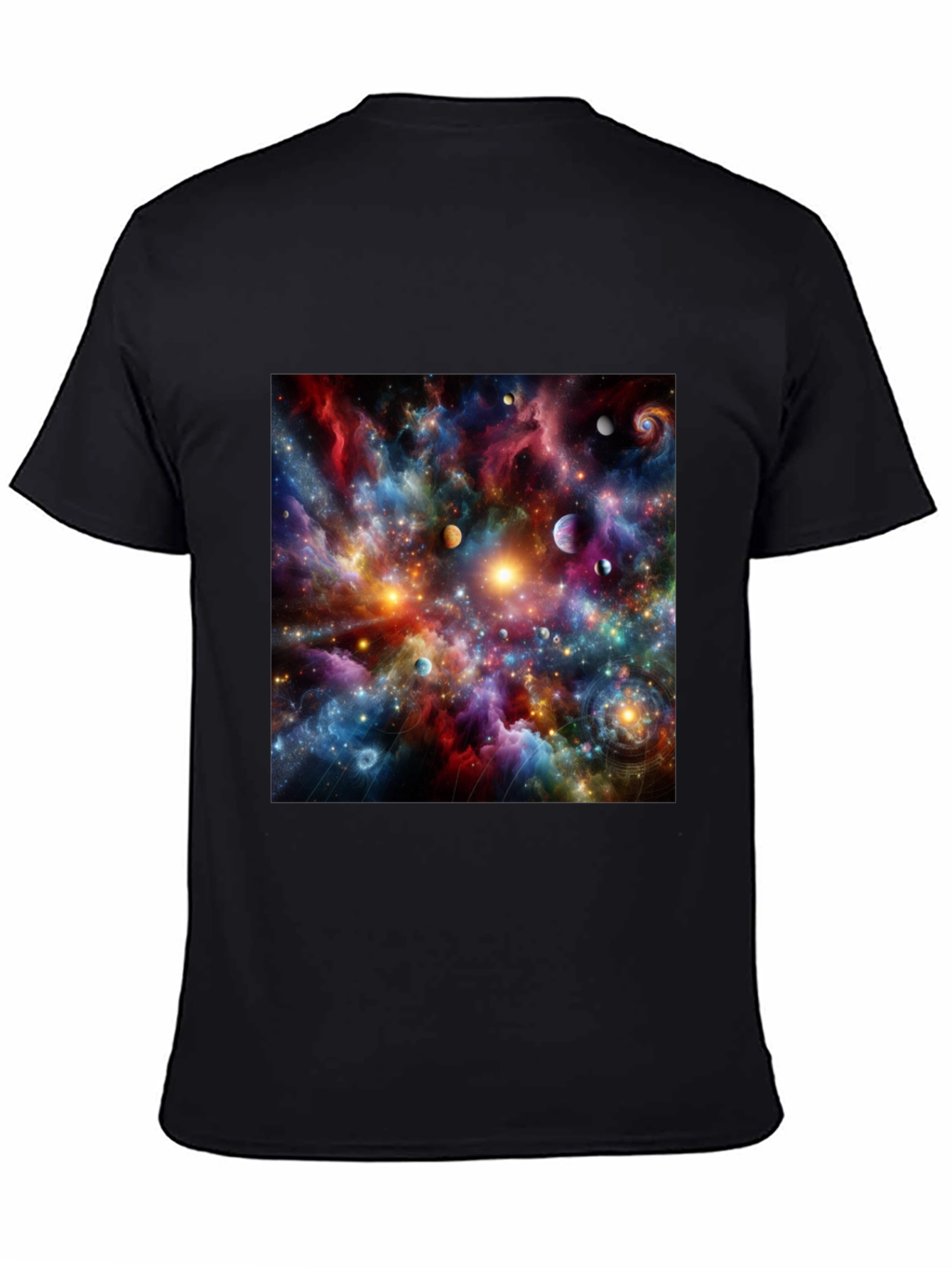 Black Cosmic Nebula Graphic T-Shirt view 4