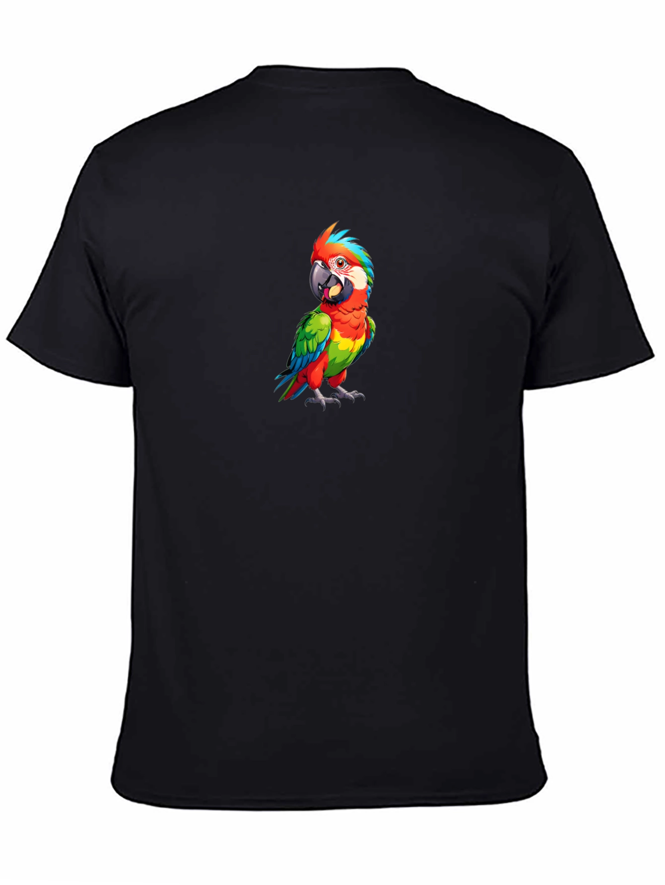 Black Parrot Graphic Tee - Men's Black T-Shirt view 4