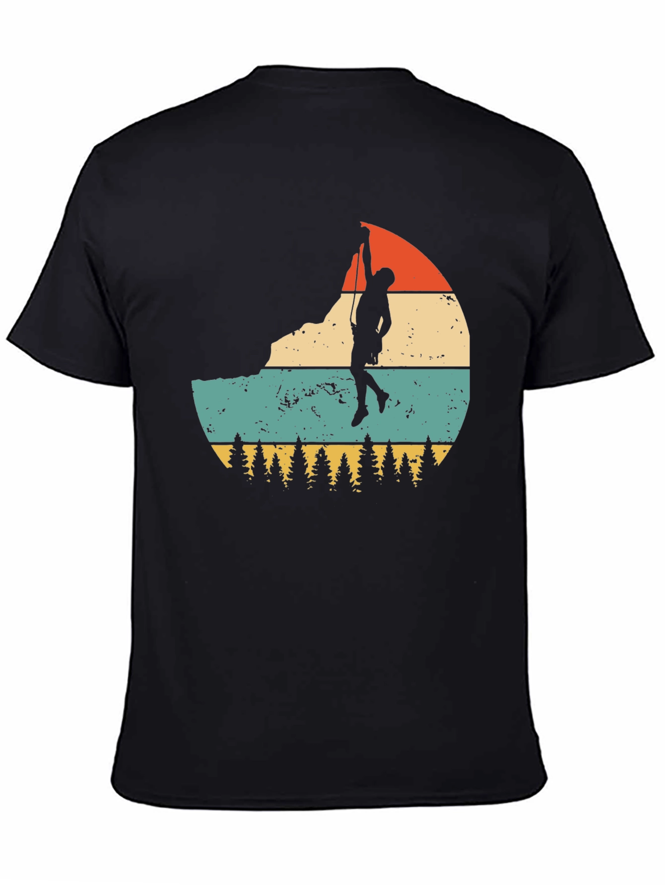 Black Vintage Rock Climber T-Shirt view 4