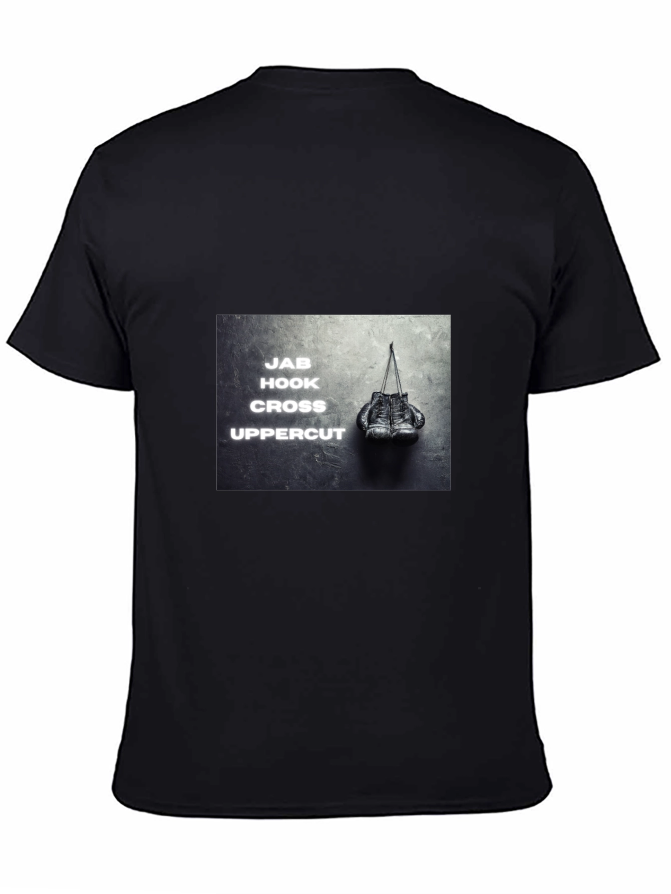 Black Boxing Moves Graphic Black T-Shirt view 4