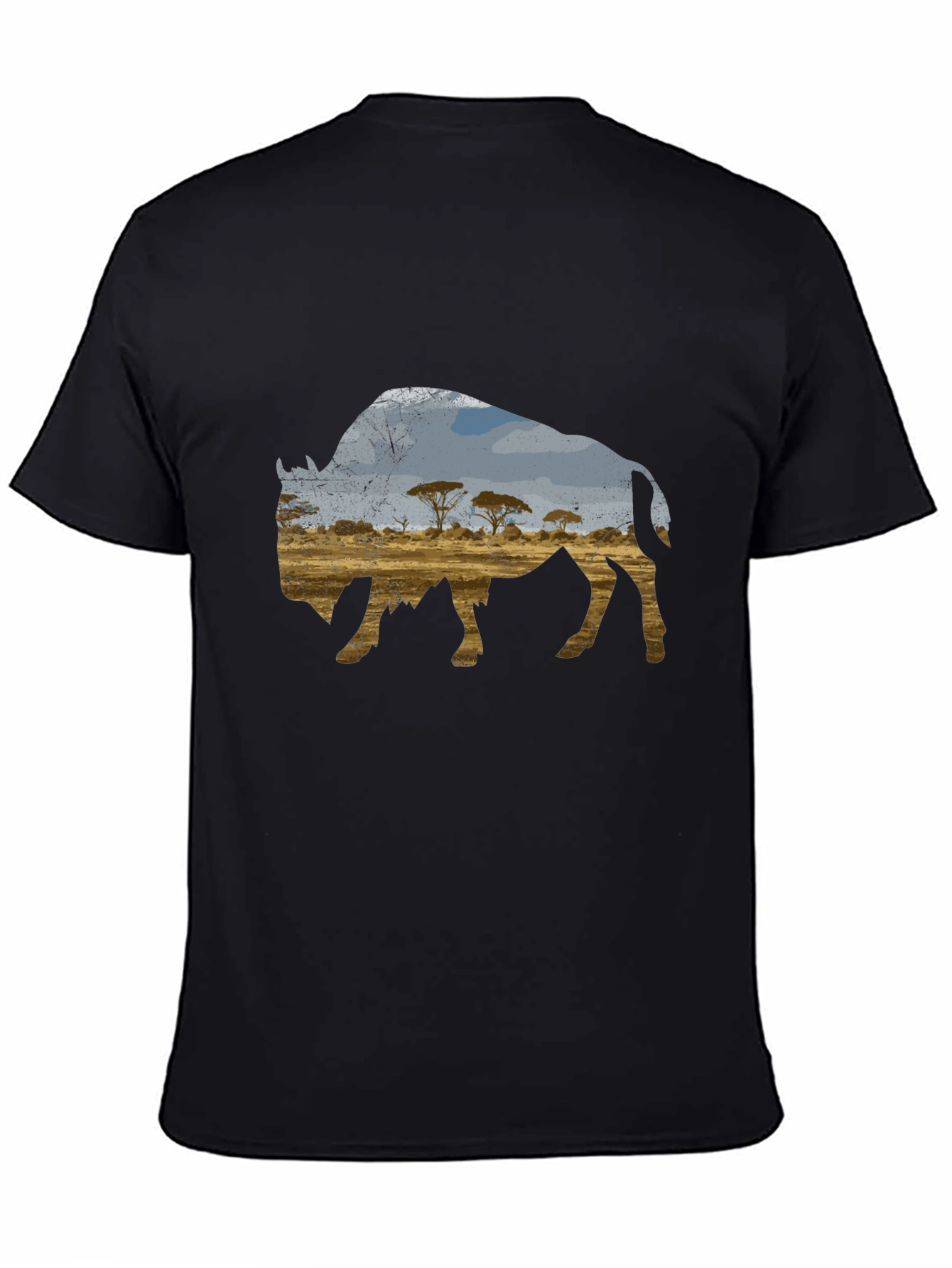 Black Buffalo Landscape Graphic Black T-Shirt view 4