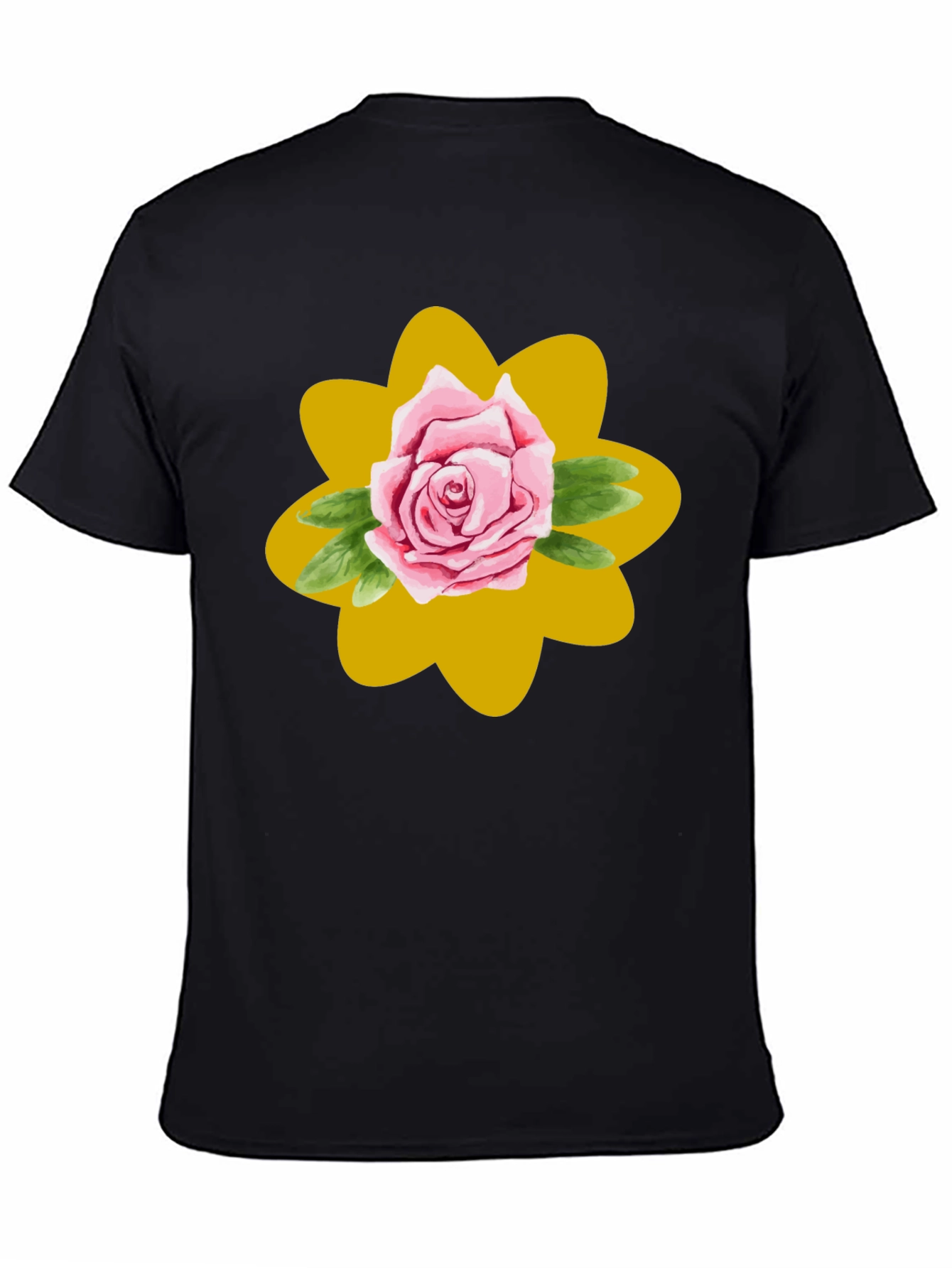Black Rose Graphic T-Shirt - Stylish Floral Design view 4