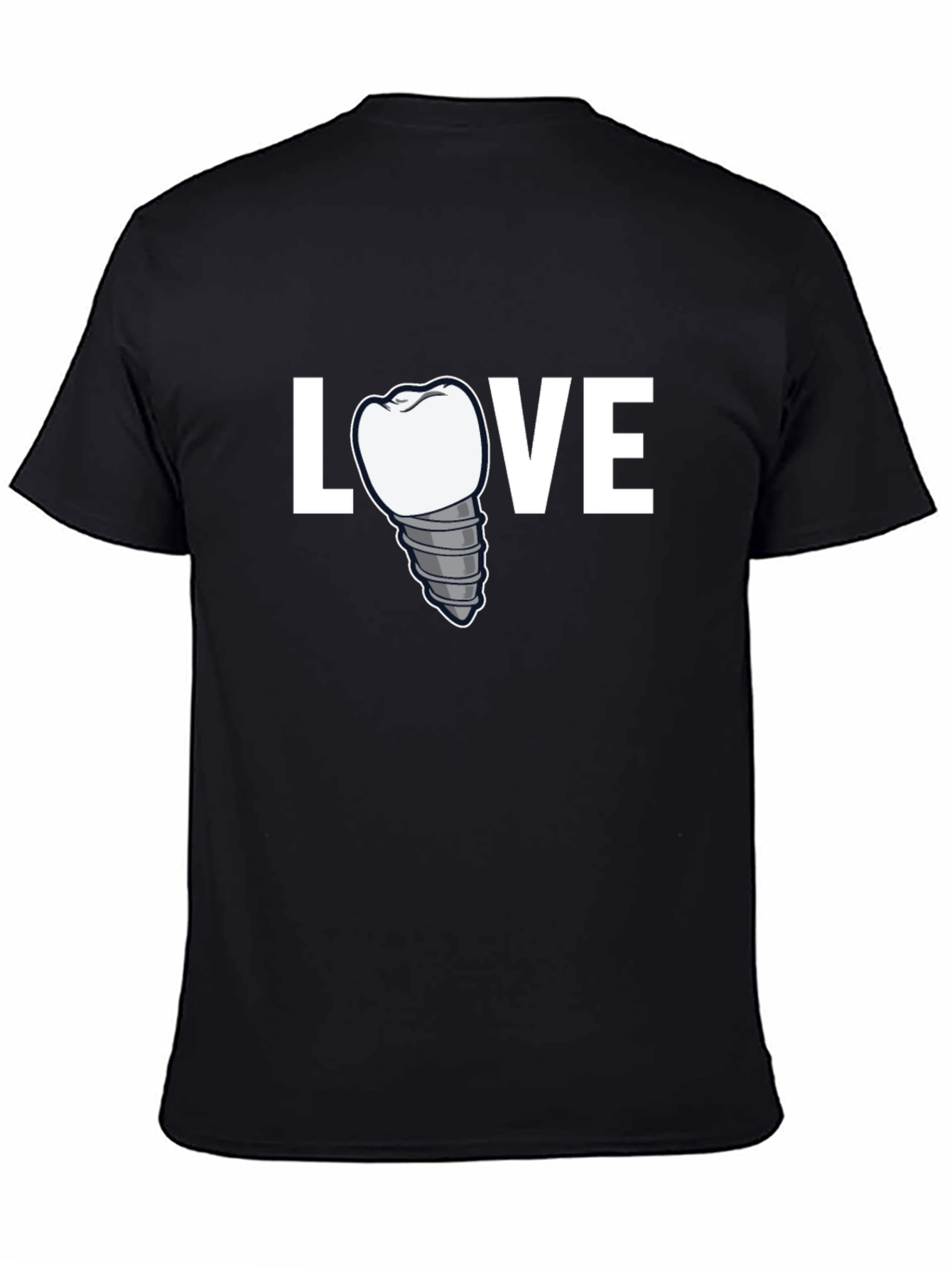 Black Love Dental Implant T-Shirt - Dentist Gift view 4
