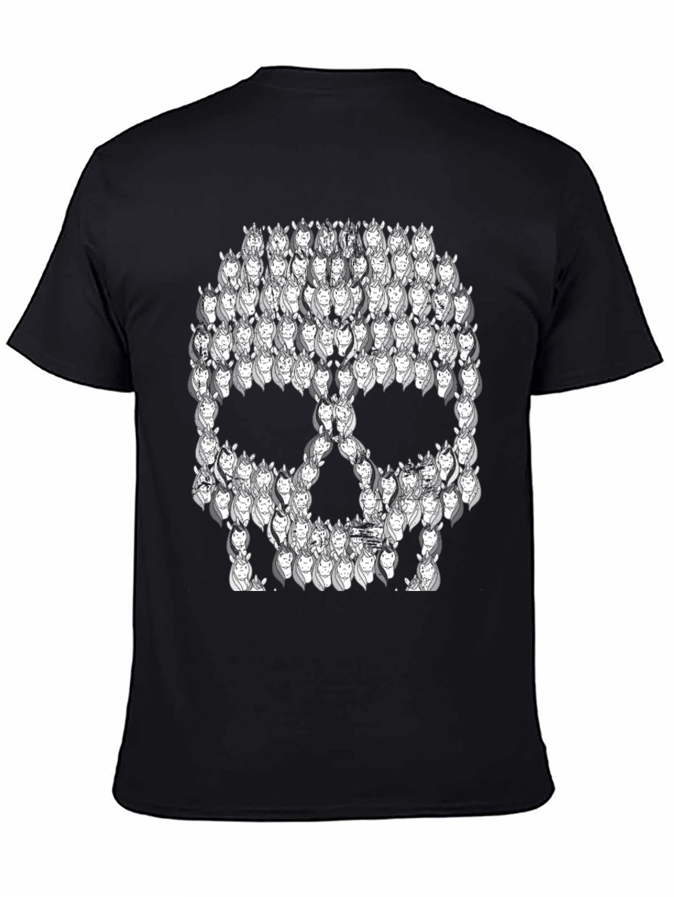 Black Unicorn Skull Black T-Shirt view 4