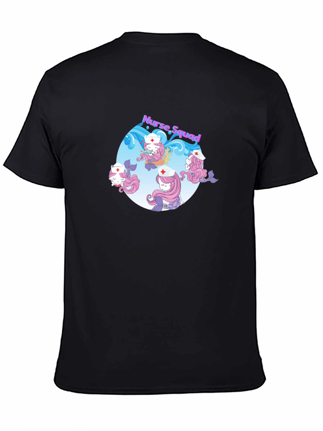 Black Nurse Squad Mermaid Graphic T-Shirt view 4