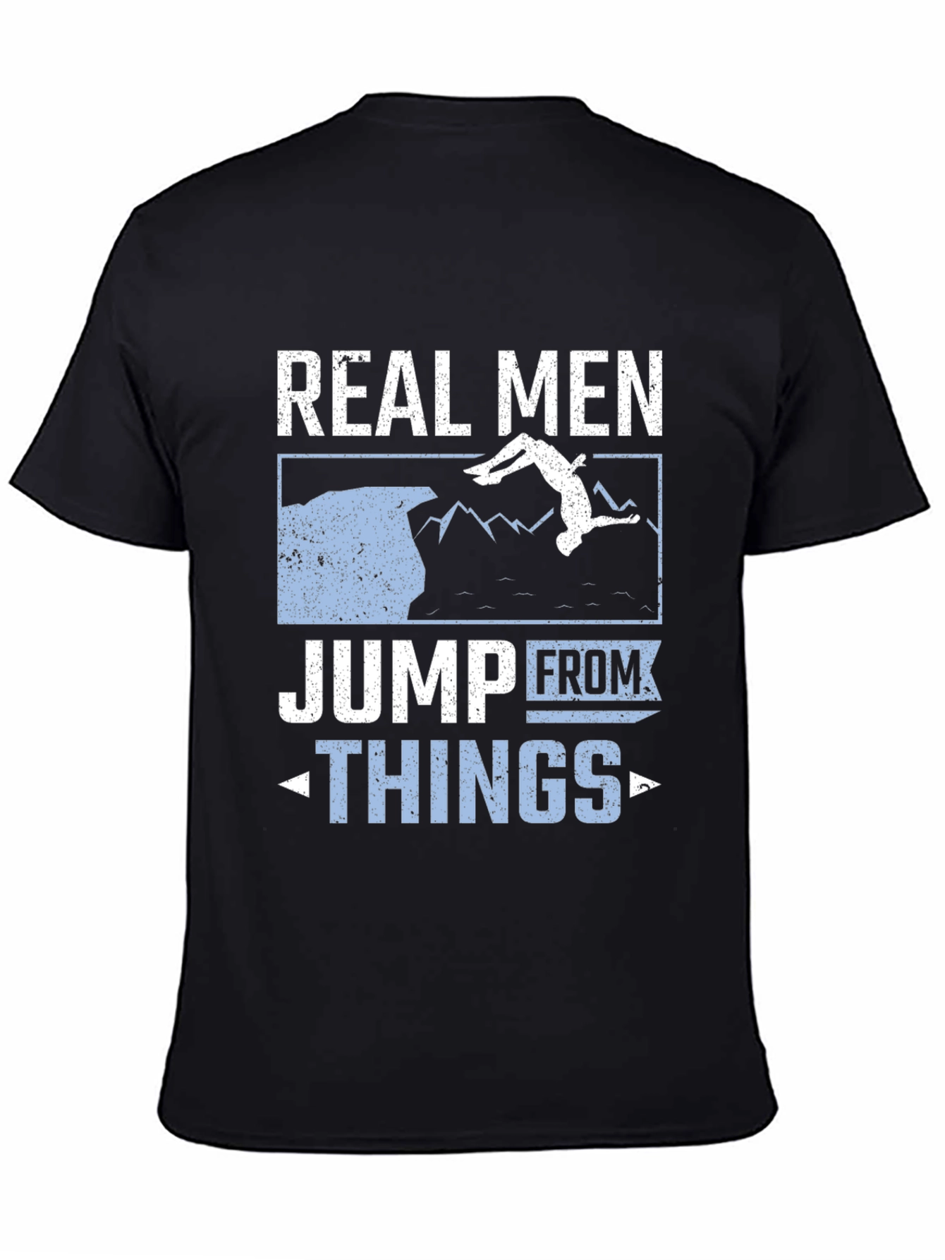 Black Real Men Jump From Things T-Shirt view 4