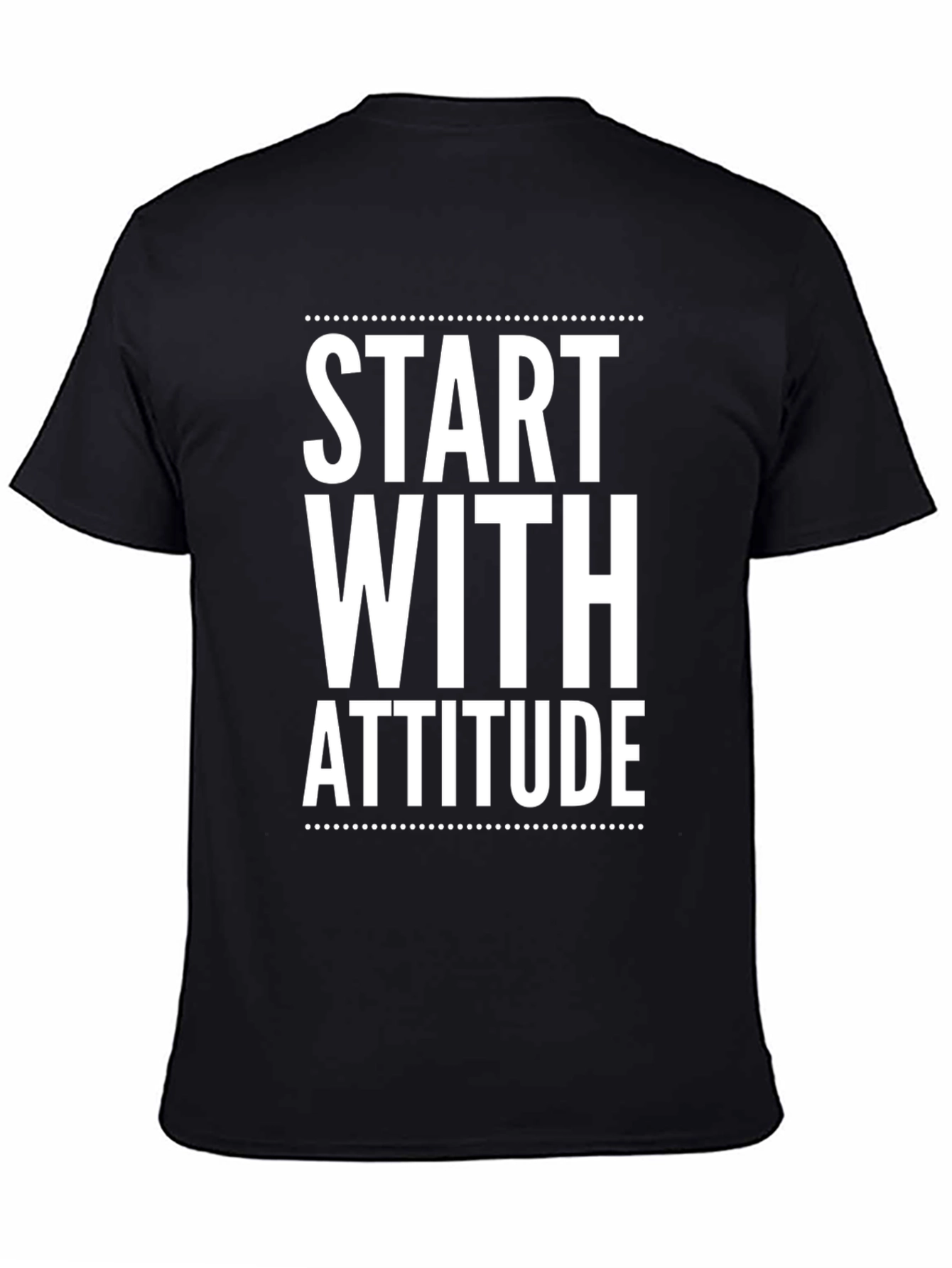 Black Start With Attitude Graphic Tee - Black view 4