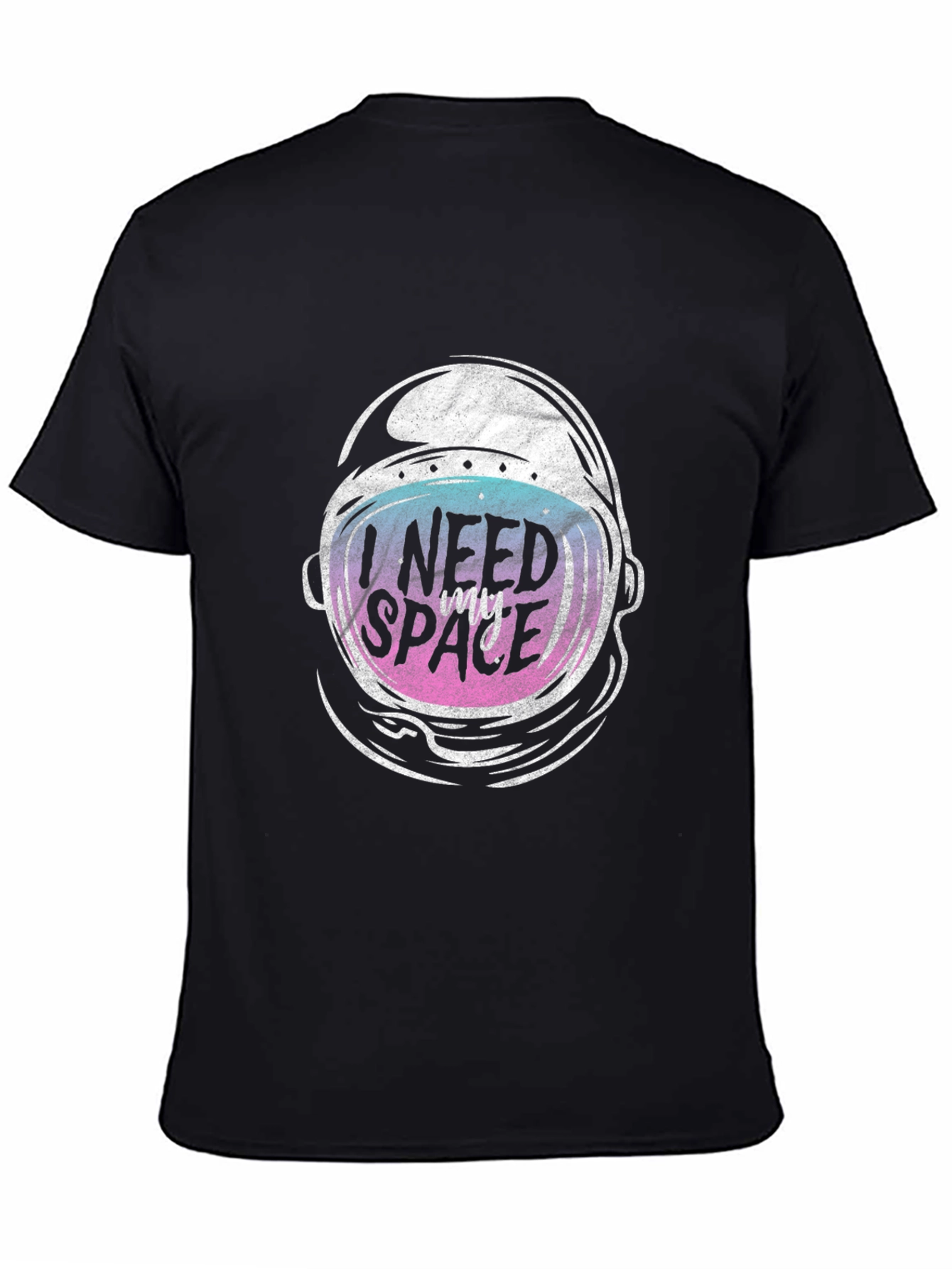 Black I Need My Space Black T-Shirt view 4