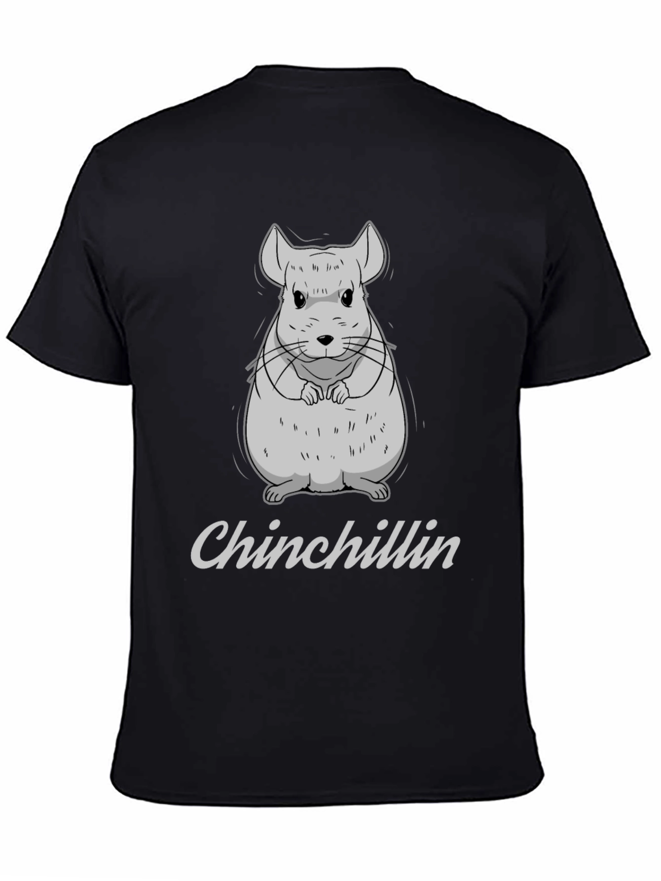 Black Chinchillin' Black Cotton T-Shirt view 4