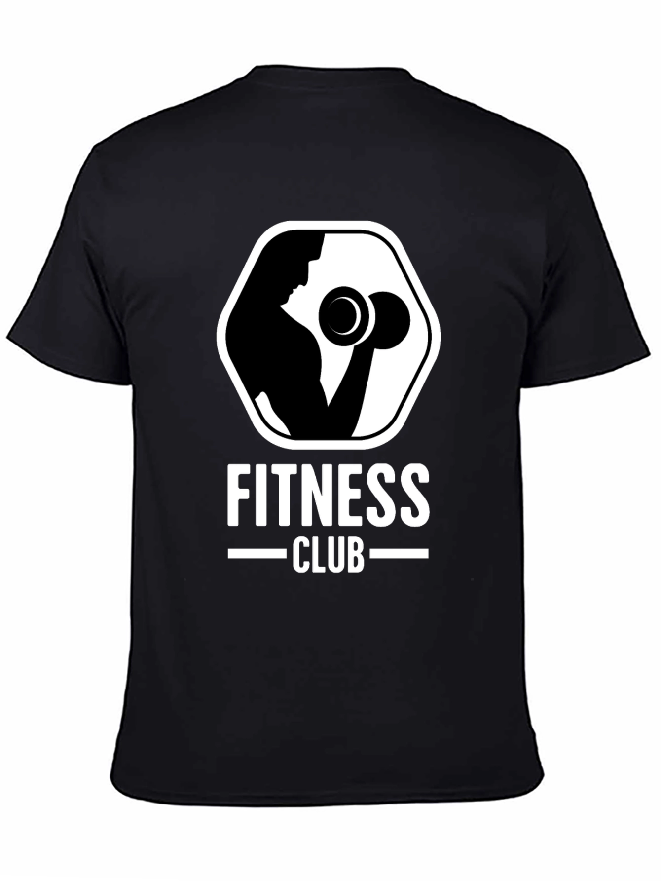 Black Fitness Club Black T-Shirt view 4