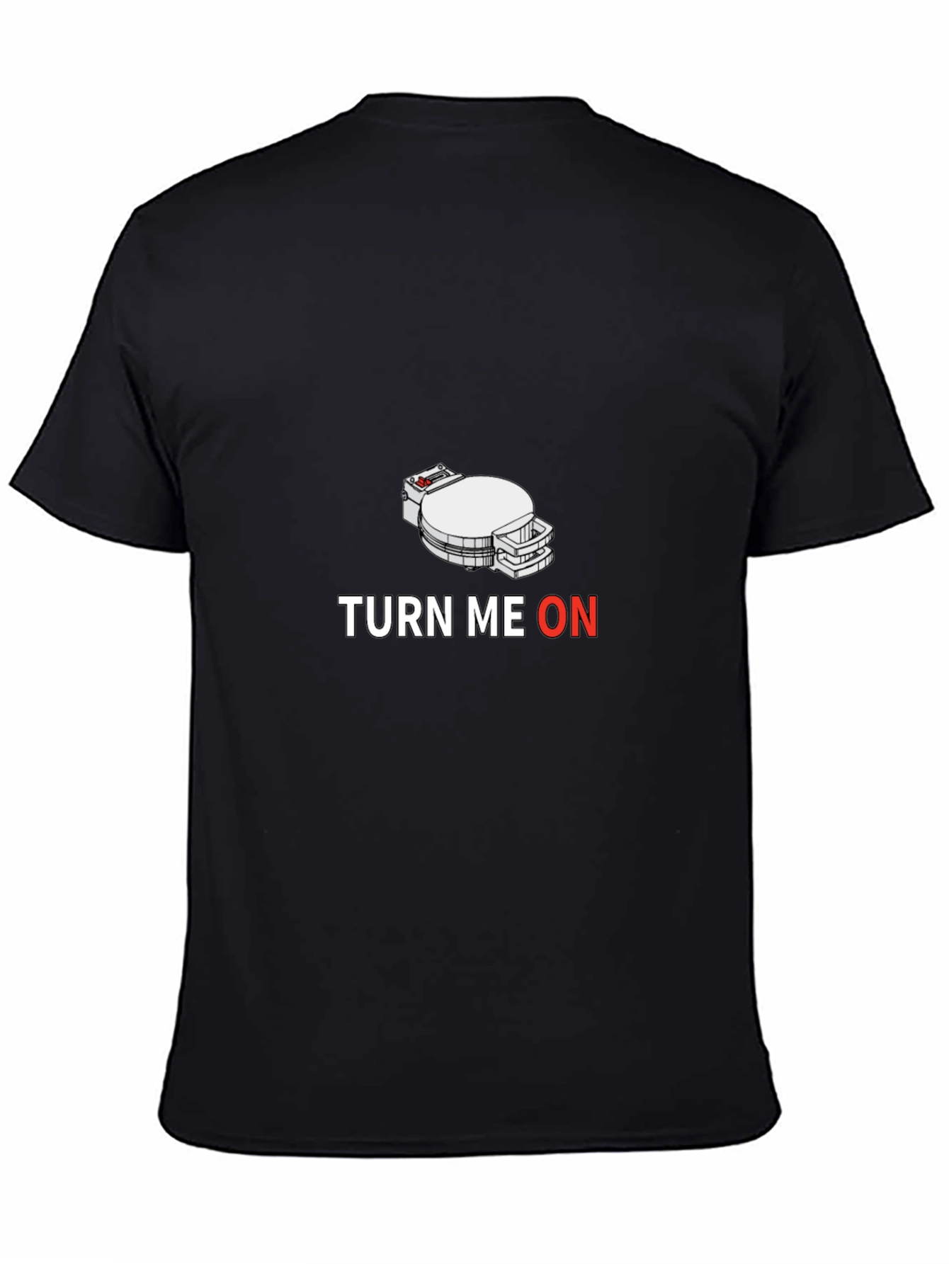 Black Turn Me On T-Shirt - Funny Science Reactor Design view 4