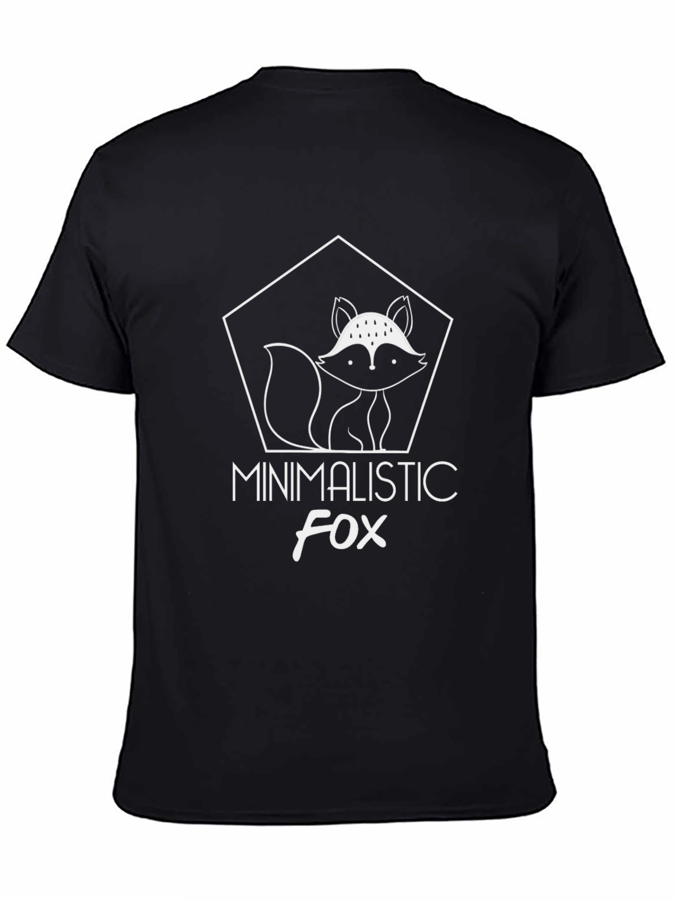 Black Minimalistic Fox Graphic Tee - Modern Casual Style view 4