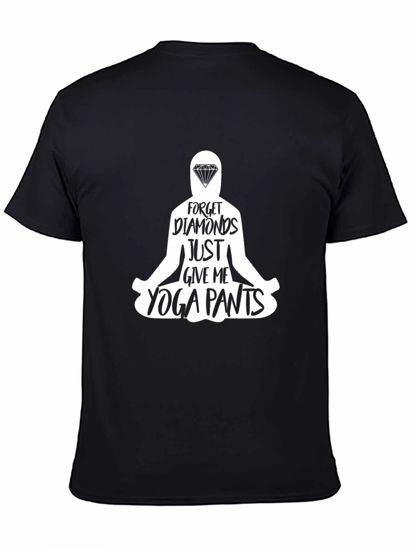 Black Yoga Pants Diamond T-Shirt - Funny Graphic Tee for Yogis view 4