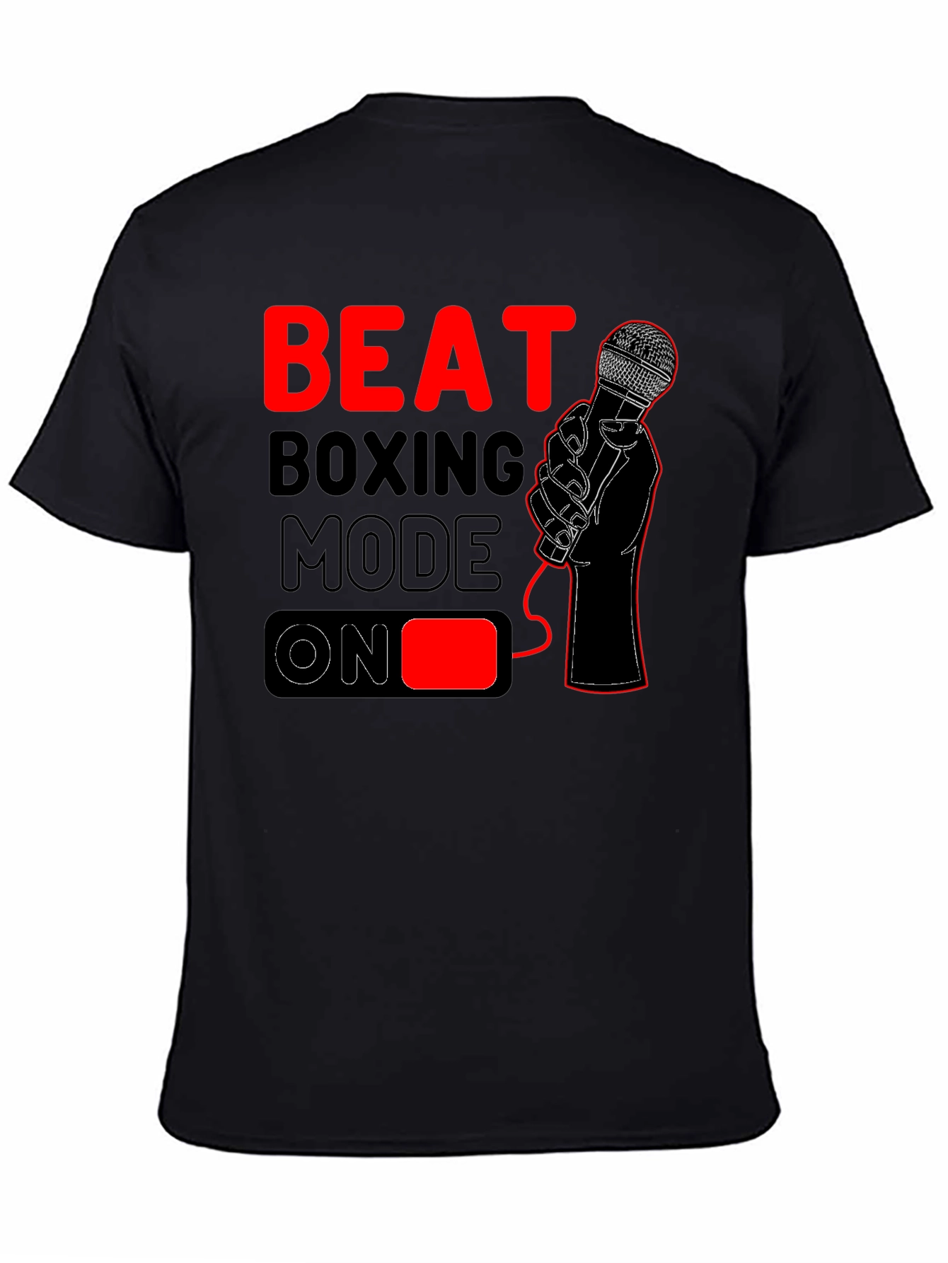 Black Beat Boxing Mode On T-Shirt - Black view 4