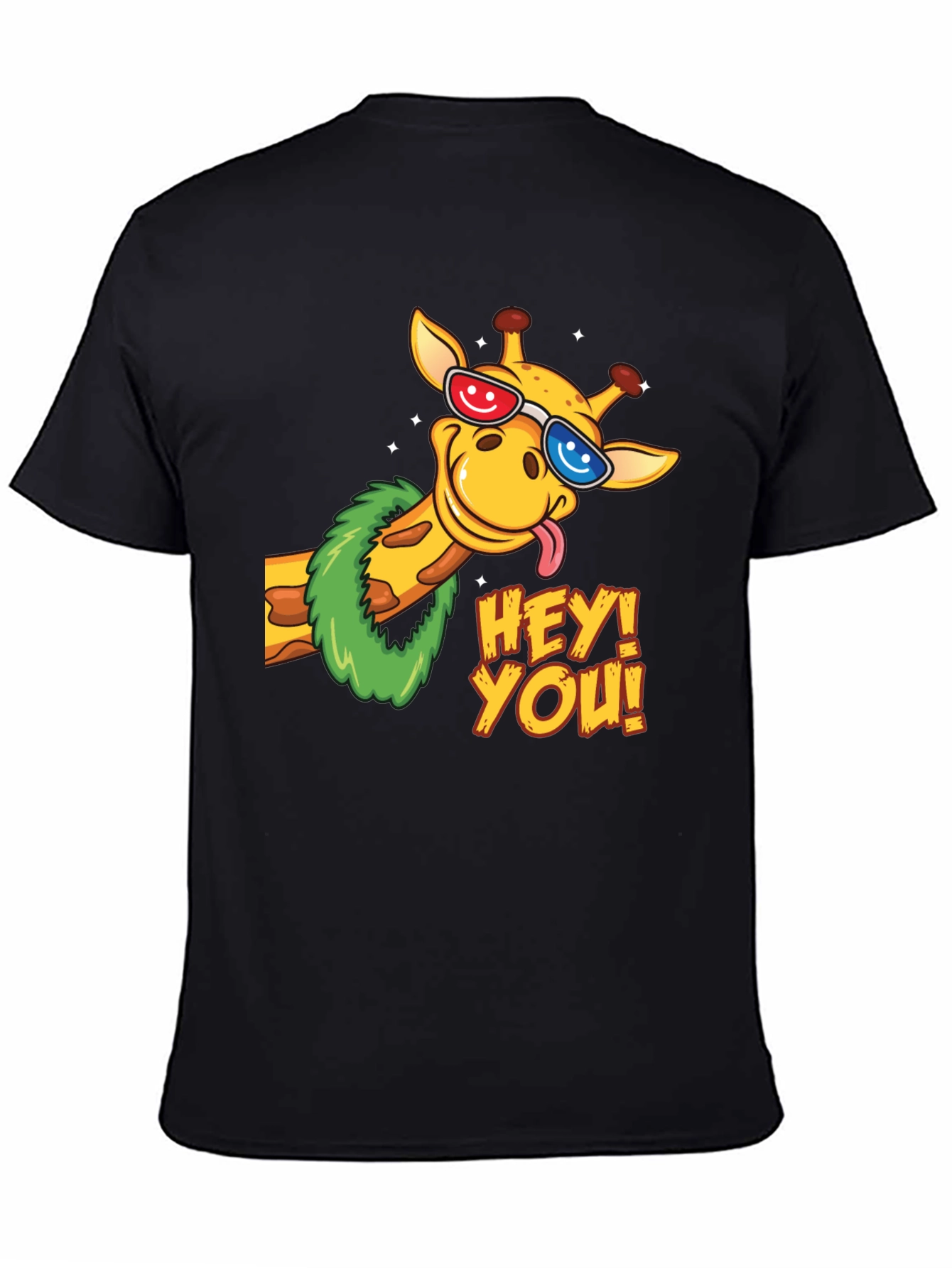 Black Fun Giraffe Graphic Tee - Hey You! view 4
