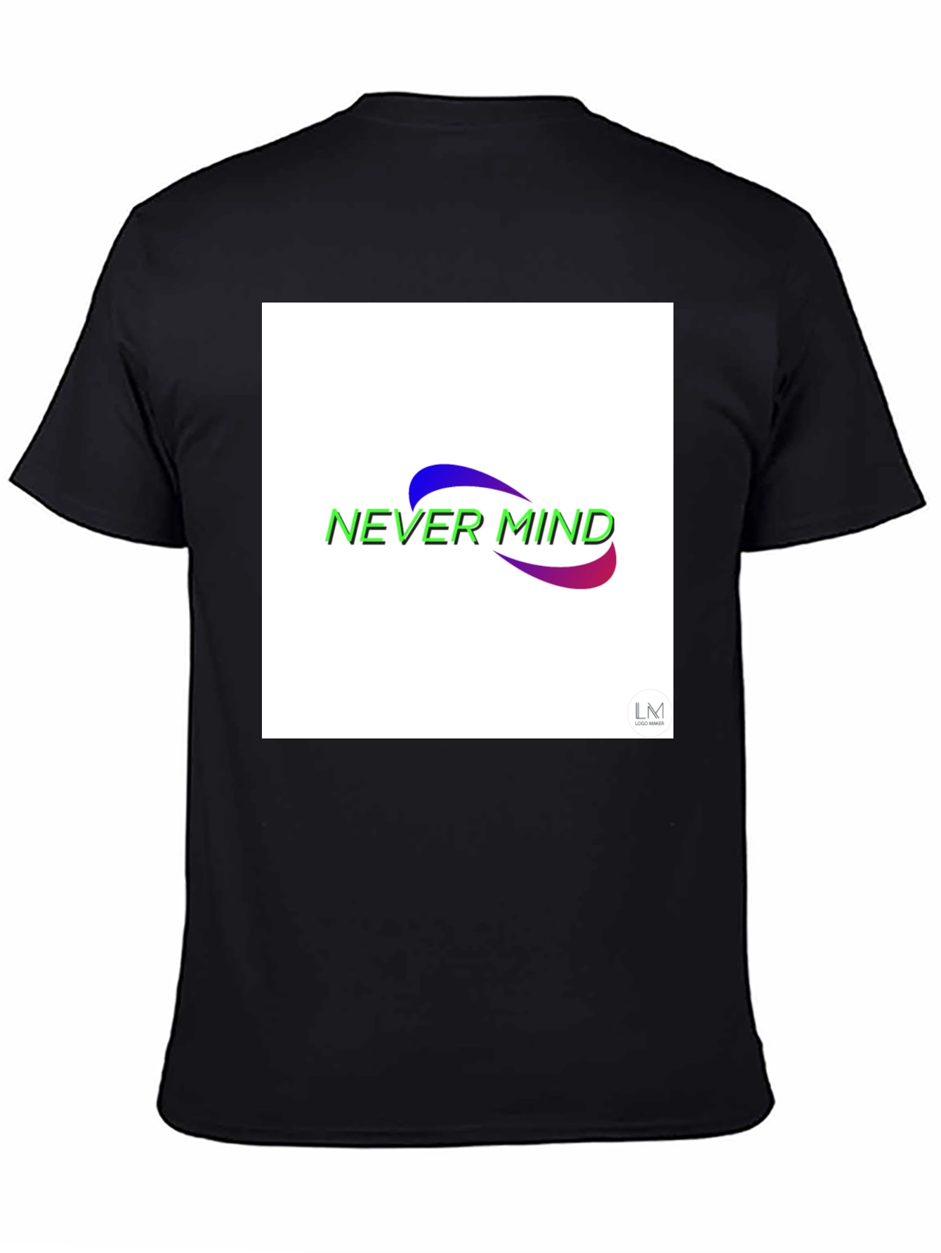 Black Never Mind Graphic Black T-Shirt view 4