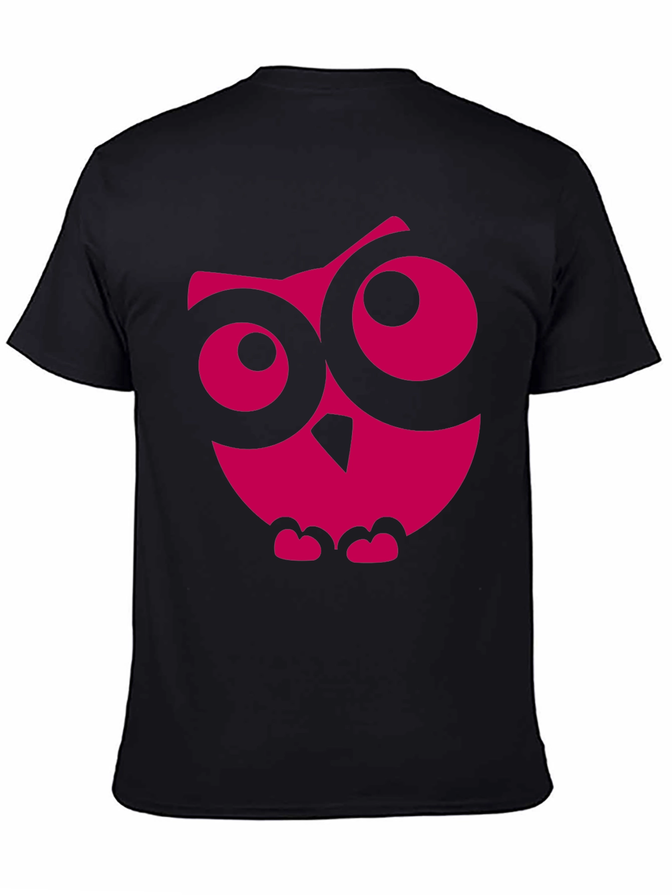 Black Cool Owl Graphic Print Black T-Shirt view 4