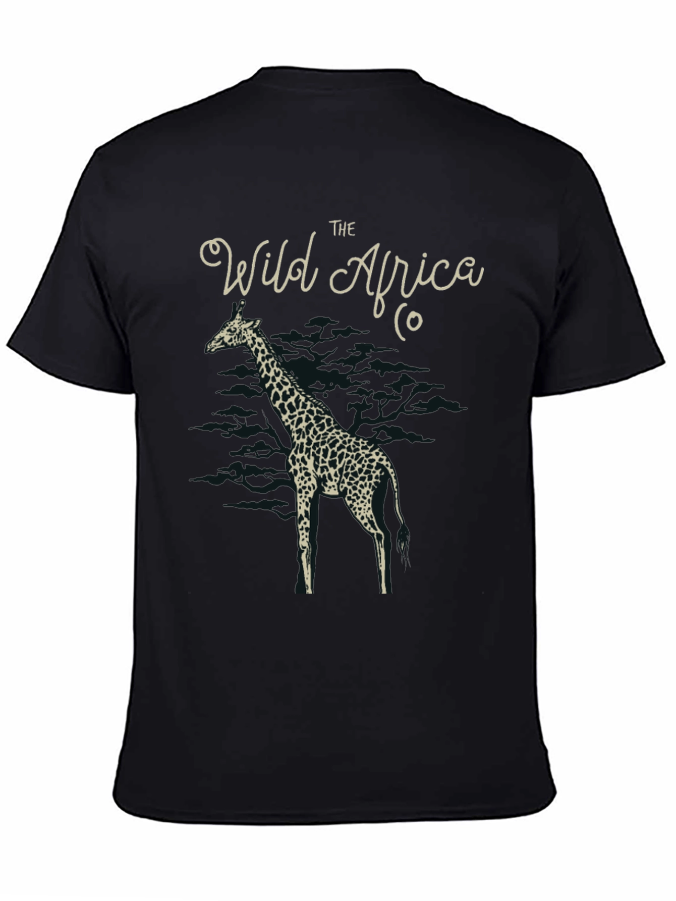 Black The Wild Africa Co. Giraffe Print Black T-Shirt view 4