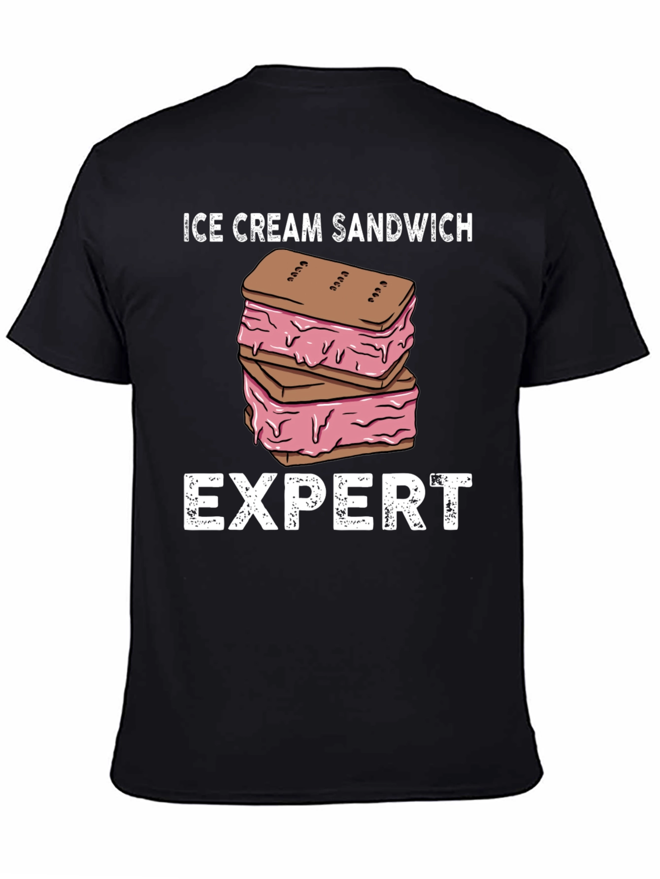 Black Ice Cream Sandwich Expert Graphic T-Shirt view 4
