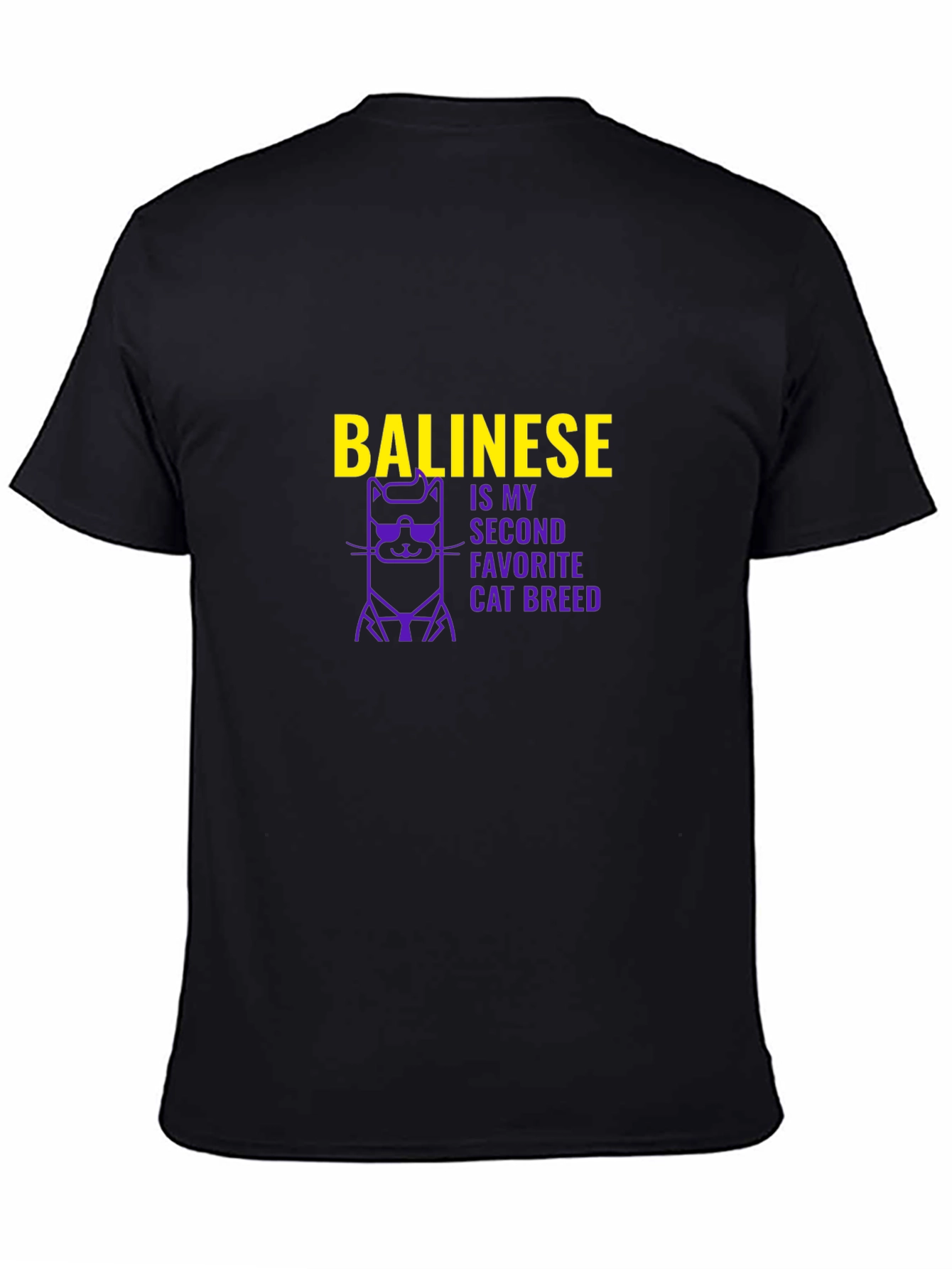 Black Balinese Cat Breed T-Shirt - Cool Cat Tee view 4
