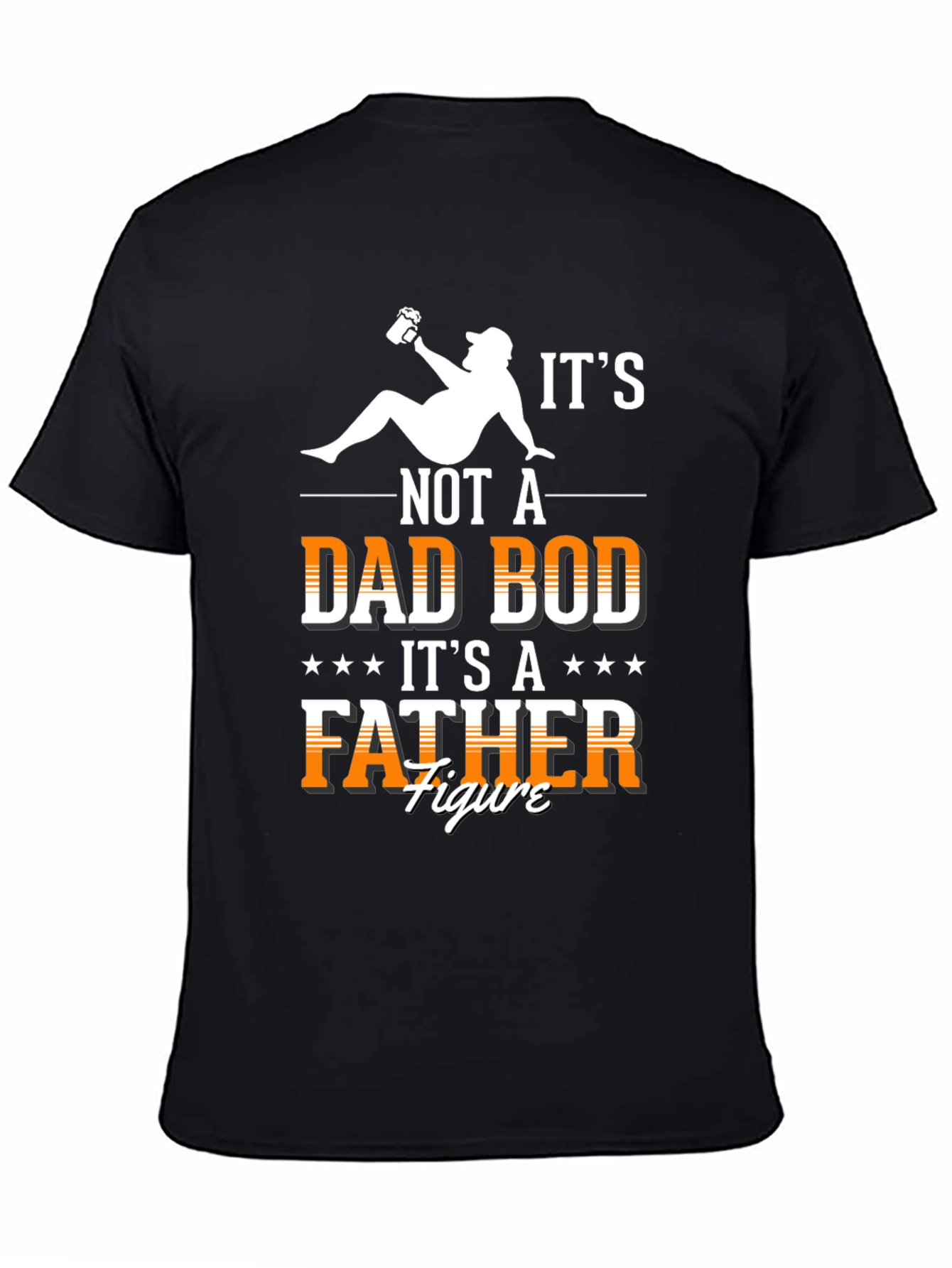 Black Dad Bod Father Figure T-Shirt - Funny Dad Tee view 4